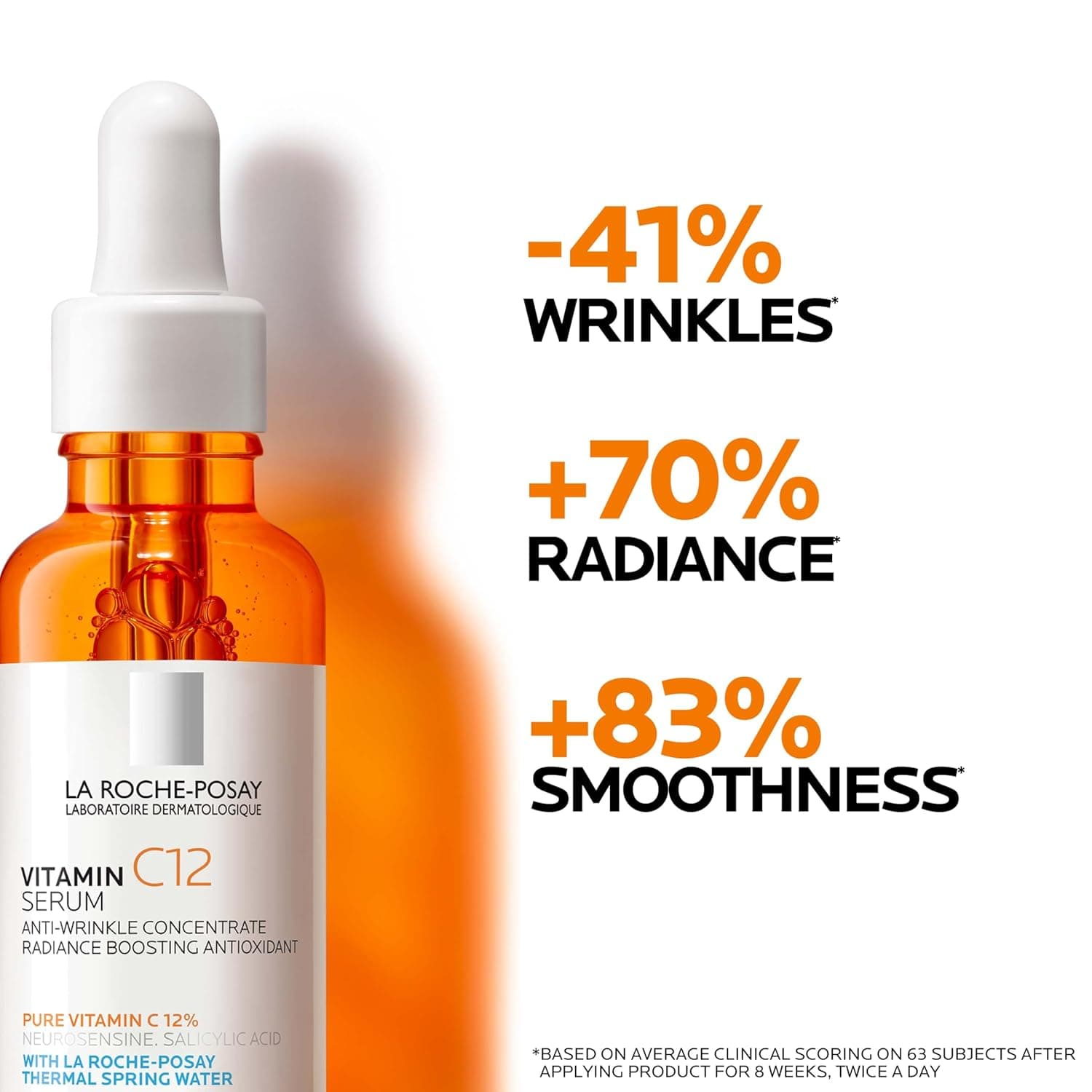 La Roche-Posay Pure 12% Vitamin C Serum For Face With Hyaluronic Acid & Salicylic Acid, Hydrating Face Serum, Boost Radiance & Reduce Wrinkles, 2 Formulas for Normal or Oily Skin Control Normal/Balances Skin 1.01 Fl Oz (Pack of 1) - Image 7