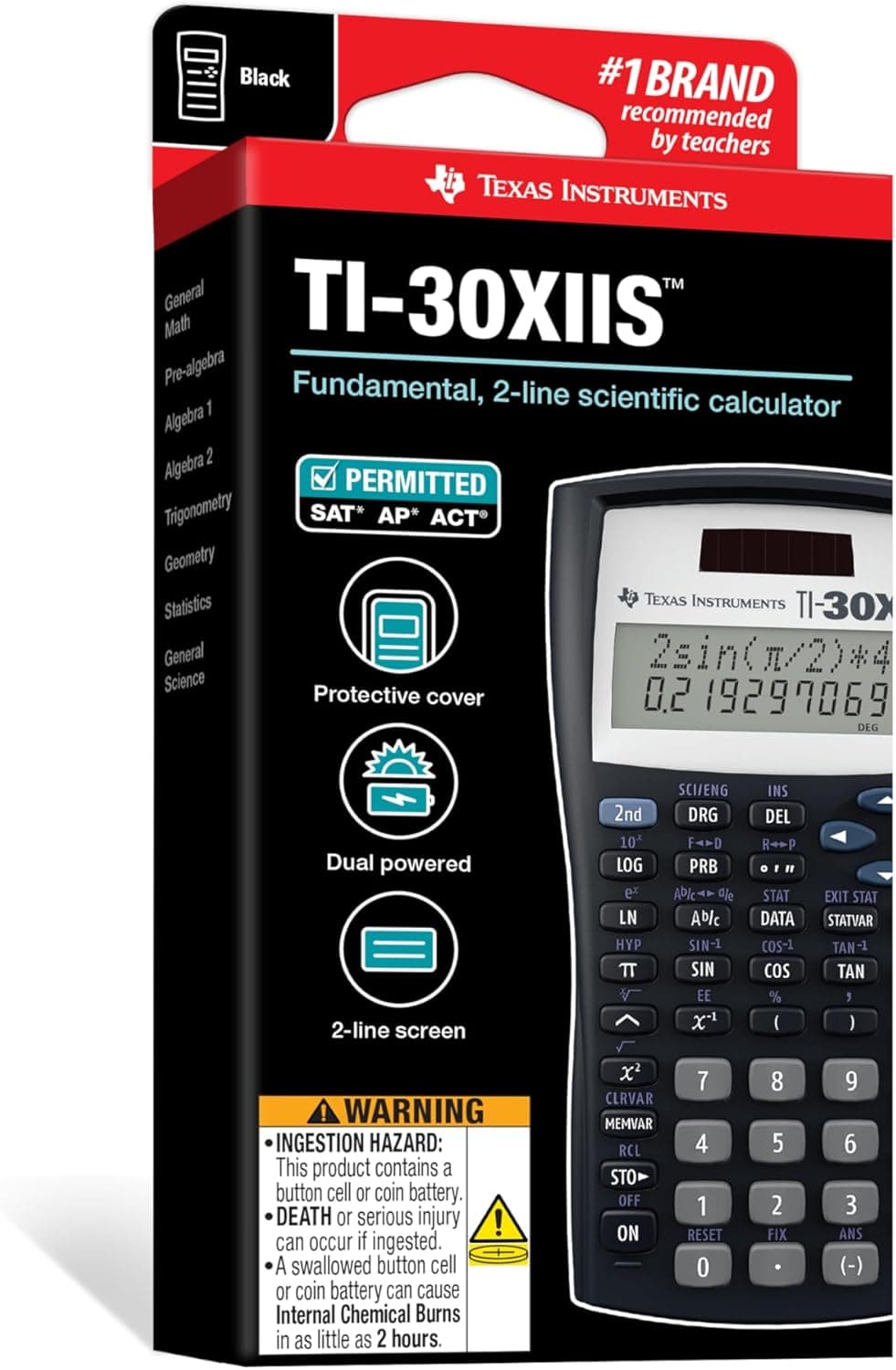 Calculadora Científica Texas Instruments TI-30XIIS, Negra con Acabados Azules (30XIIS/TBL/1L1/BK) Azul Oscuro - Image 11
