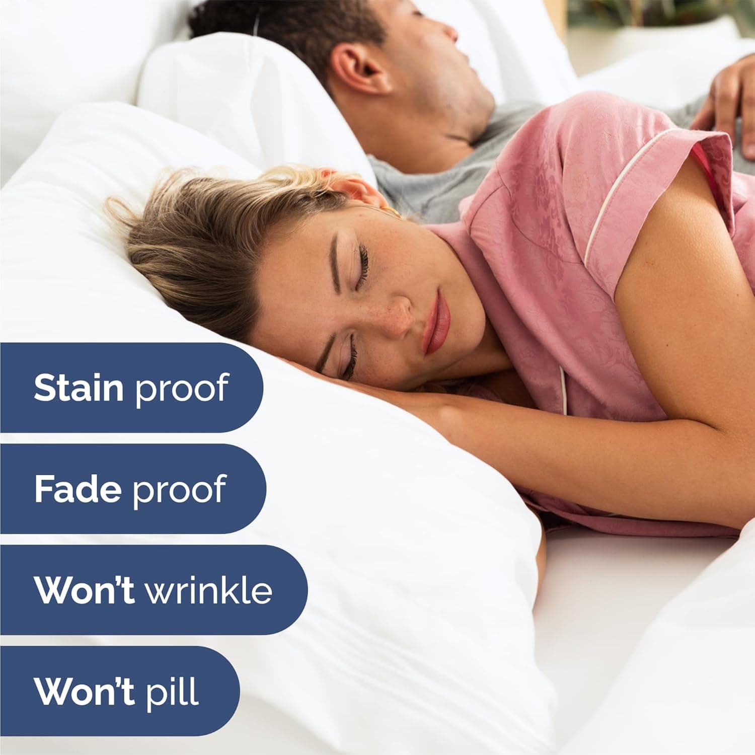 CGK Unlimited 4 Piece Sheet Set - Comfy Breathable & Cooling Sheets - Hotel Luxury Bed Sheets for Women, Men, Kids & Teens - Deep Pockets, Easy-Fit, Soft & Wrinkle Free Sheets - Queen, 01 - White Queen 01 - White - Image 6