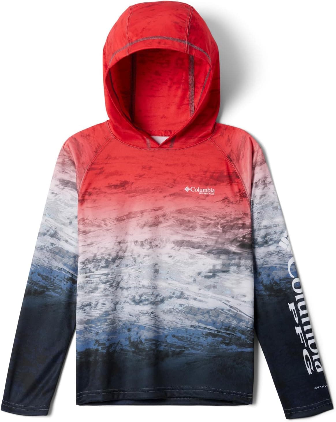 Columbia Boys' Super Terminal Tackle Hoodie X-Large Red Spark Deepsea Fade - Image 2