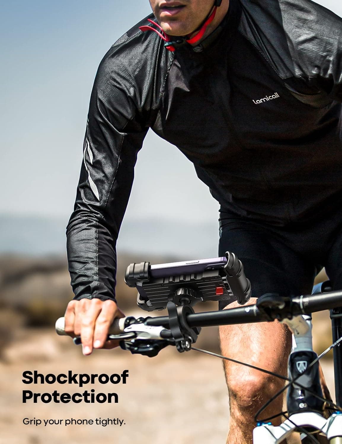 Lamicall Bike Phone Holder, Motorcycle Mount - Motorcycle Phone Holder, Handlebar Cell Phone Clamp, Scooter Phone Clip for iPhone Air 17 Pro Max, 16 15 Pro Max Plus, S20, More 4.7 to 6.8" Smartphones Black - Image 6