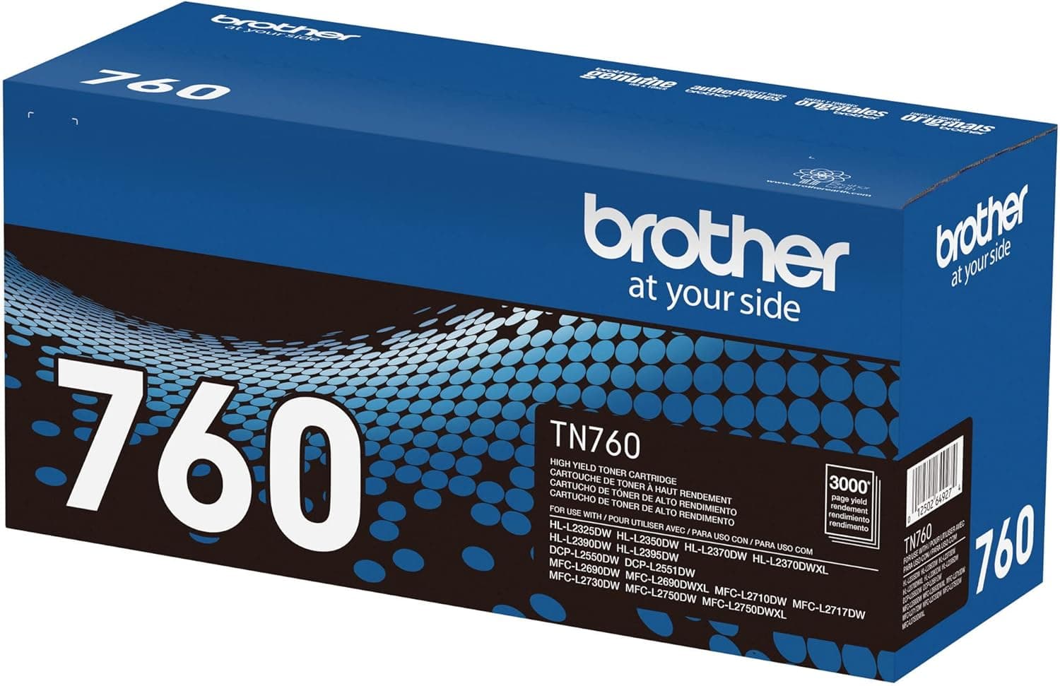 Brother Genuine TN760 High Yield Black Toner Cartridge, (For use with MFC-L2710DW MFC-L2750DW HL-L2350DW HL-L2370DW HL-L2395DW HL-L2390DW DCP-L2550DW Printers) High Yield Pack of 1 - Image 3