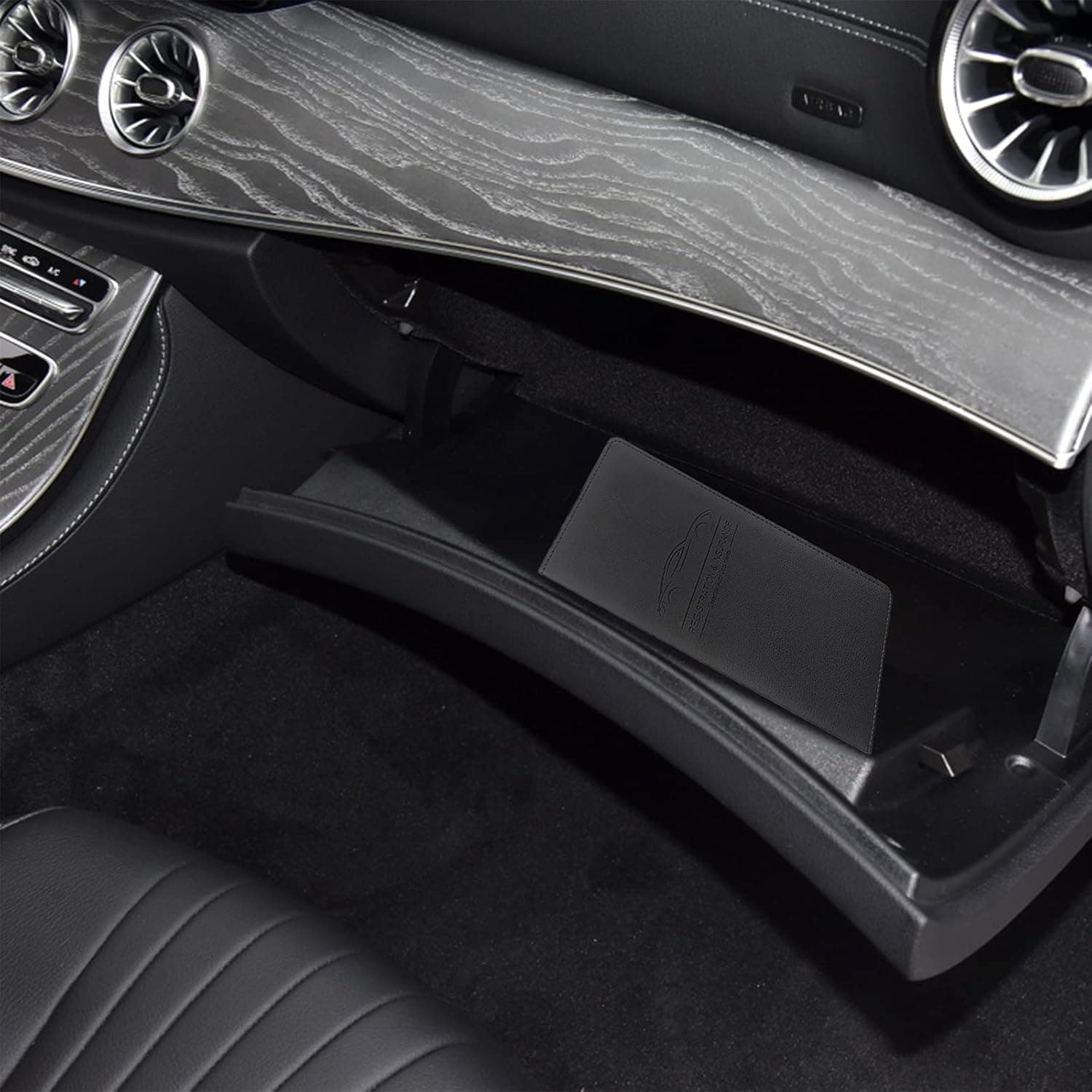 Premium Car Registration & Insurance Card Holder with Magnetic Shut, Vehicle Glove Box Car Organizer - For Documents, Cards, License (Black) - Image 7
