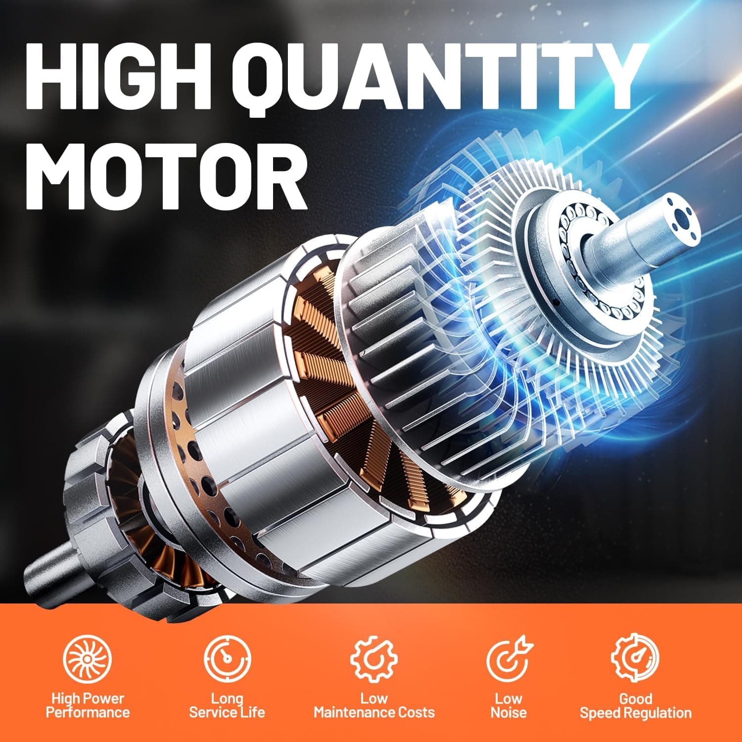 Litheli Cordless Lawn Mower 13 Inch, U20 Handy+ 20V Electric Lawn Mowers for Garden, Yard and Farm, 5 Heights Adjustment, Light Weight,4.0Ah Portable Battery Included Orange 1 Battery - Image 4