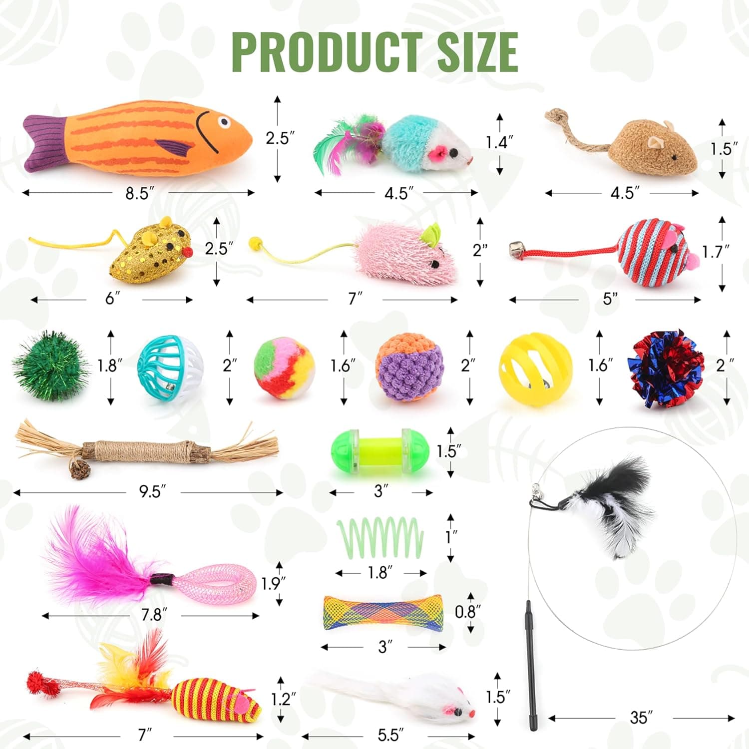 Fashion's Talk Cat Toys Variety Pack for Kitty 20 Pieces - Image 7