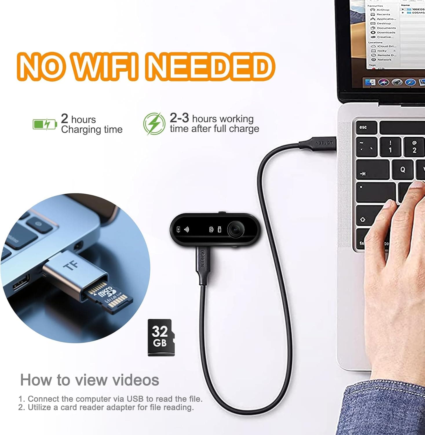 HD 1080P Pet Camera Collar with Video Record, Wireless Mini Sport Cam Built in WiFi, Small Body Action Cameras for Pet Supplies/Cycling/Travel/Walking - Image 8