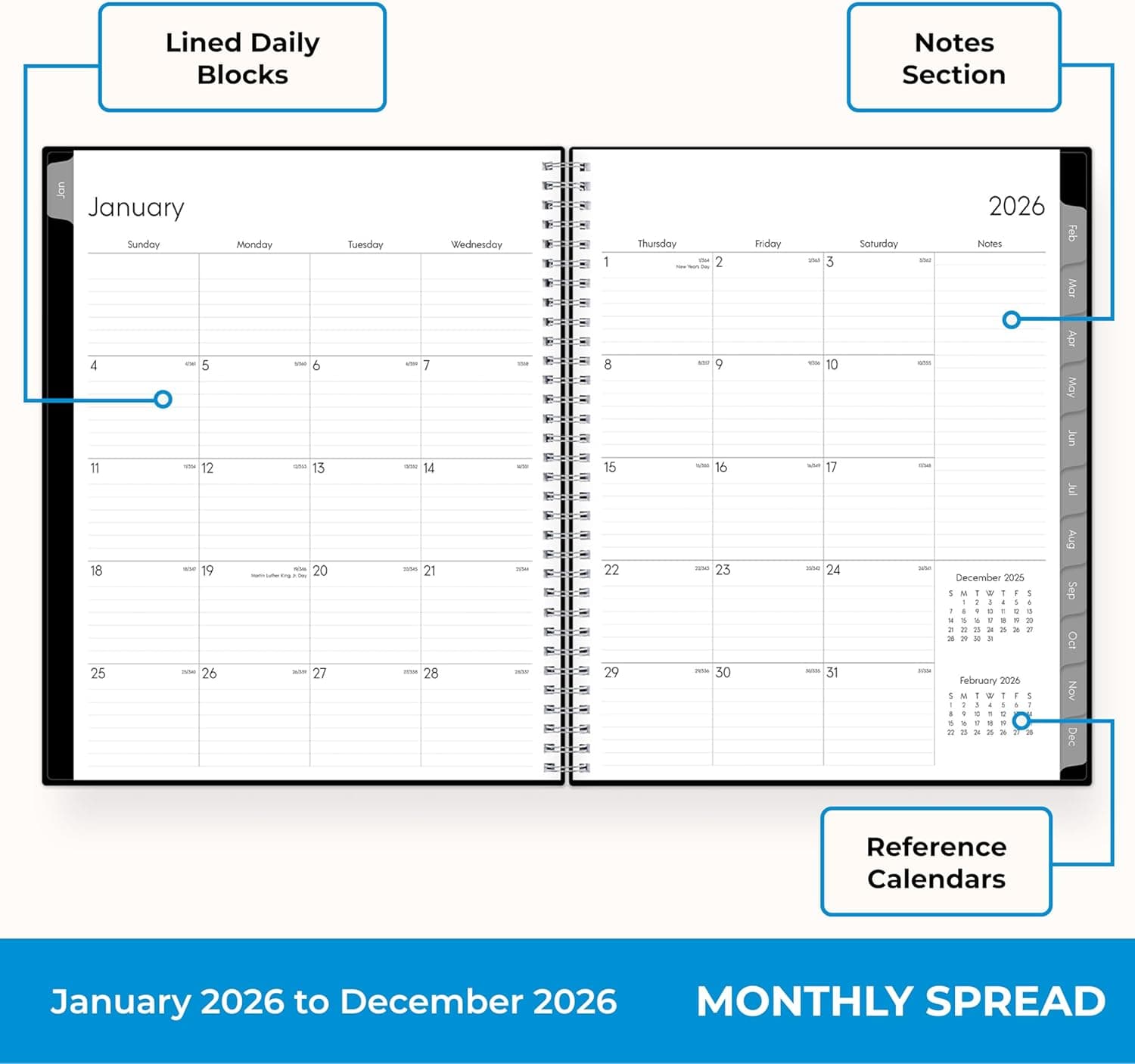 Blue Sky 2026 Weekly and Monthly Planner Calendar, Includes January 2026 - December 2026, 8.5" x 11", Flexible Cover, Wirebound, Laminated Tabs, Storage Pocket, Enterprise 8.5" x 11" Enterprise- 2026 - Image 5