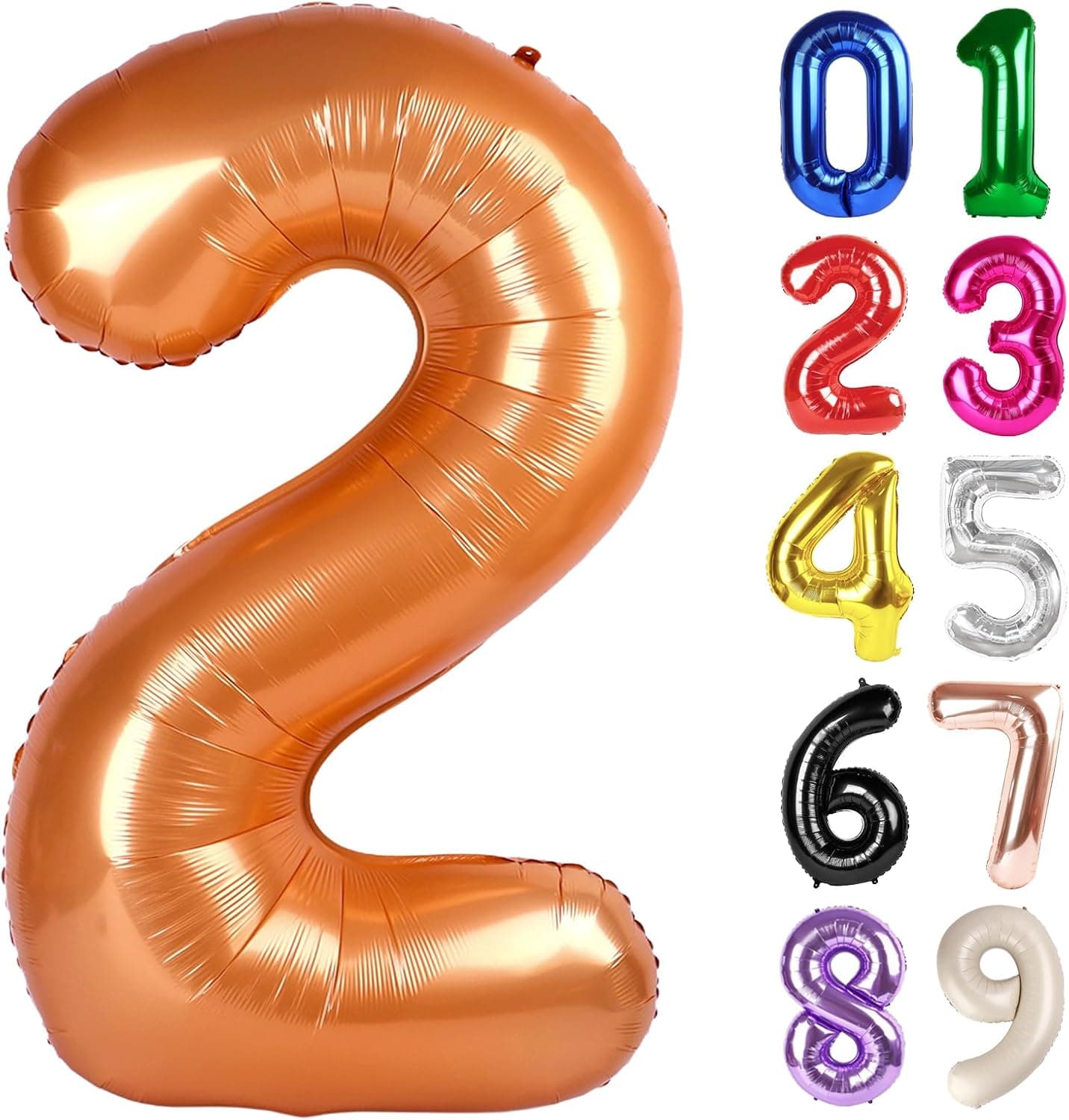Amazon.com: 2 Balloon - Orange Birthday Number Balloons, 40 Inch Decorations Men Women | Orange inflatable birthday balloons 40 inch, jumbo foil 2th birthday decorations for for women and men : Toys & Games
