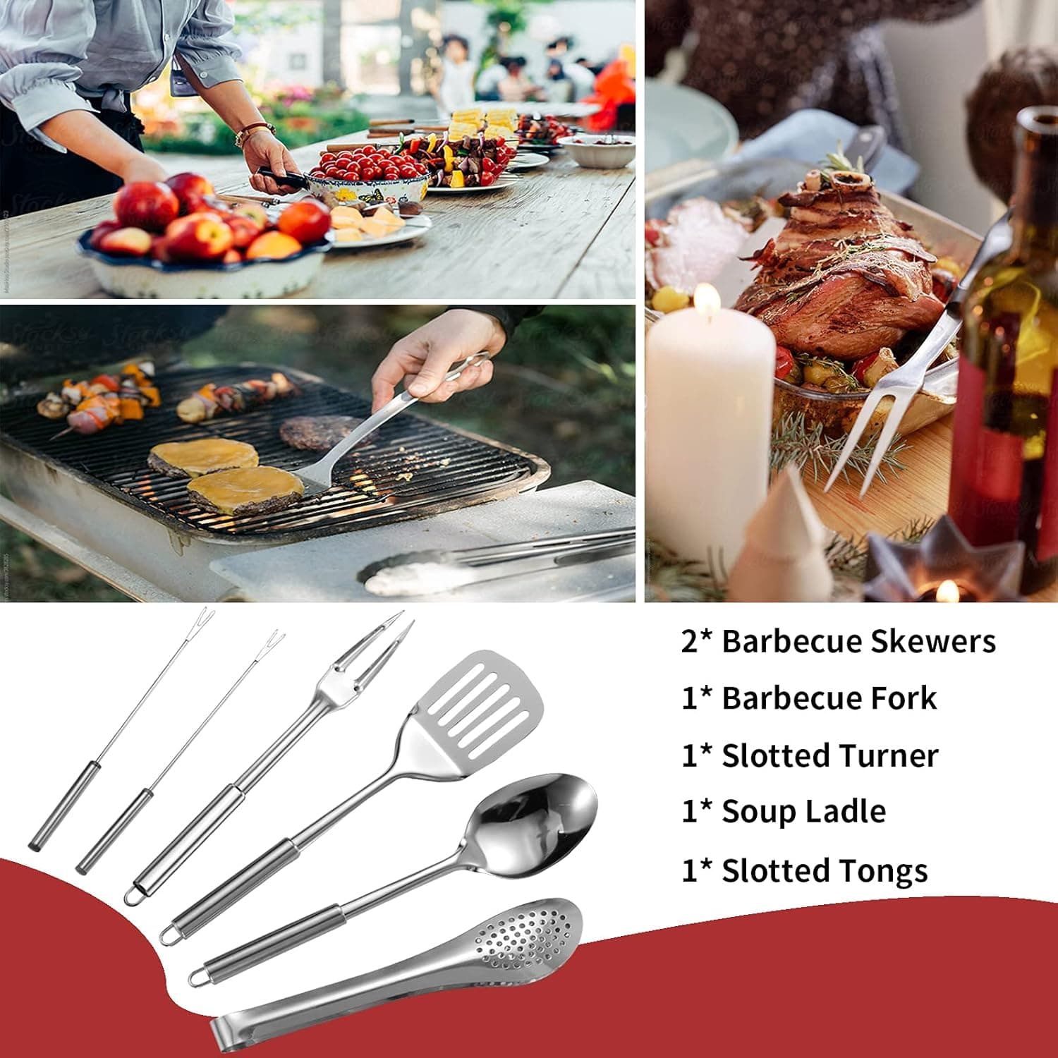 Portable Camping Kitchen Utensil Set-27 Piece Cookware Kit, Stainless Steel Outdoor Cooking and Grilling Utensil Organizer Travel Set Perfect for Travel, Picnics, RVs, Camping, BBQs, Parties and More black - Image 6