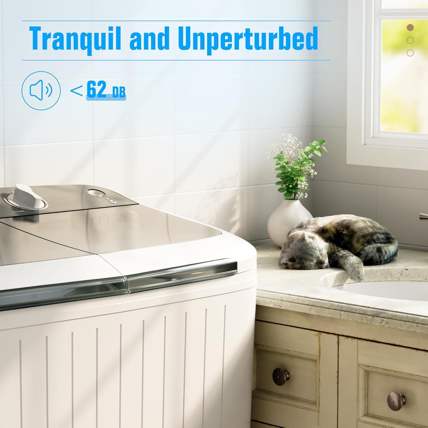 INTERGREAT Portable Washing Machine with Longer Hose, Twin Tub Washer Mini Compact Laundry Machine with Drain Pump, 16lbs Portable Washer Dryer Combo for Dorms, Apartments, Grey Grey 16lbs - Image 9