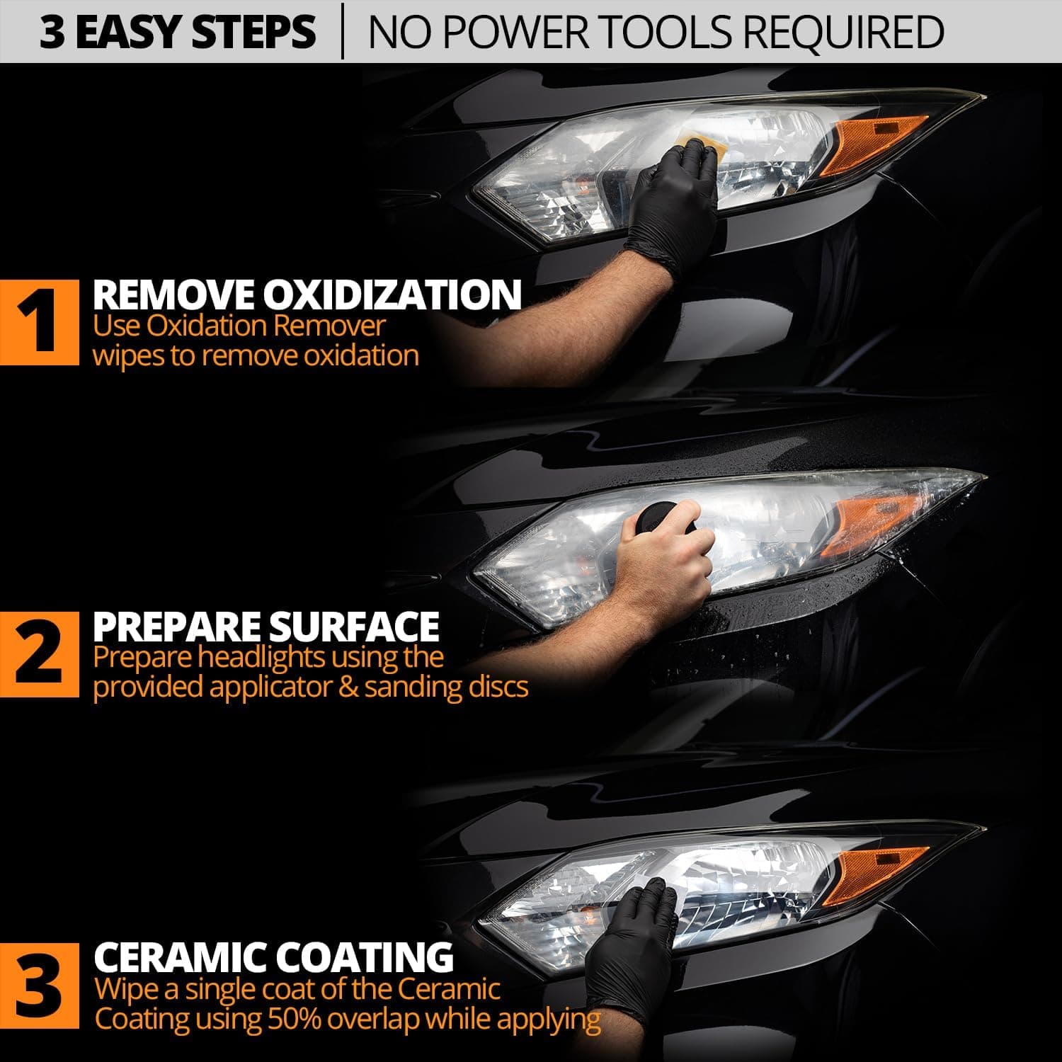 CERAKOTE® Ceramic Headlight Restoration Kit – Guaranteed To Last As Long As You Own Your Vehicle – Brings Headlights Back to Like New Condition - No Power Tools Required - 10 Wipe Kit 1 VEHICLE KIT - Image 5