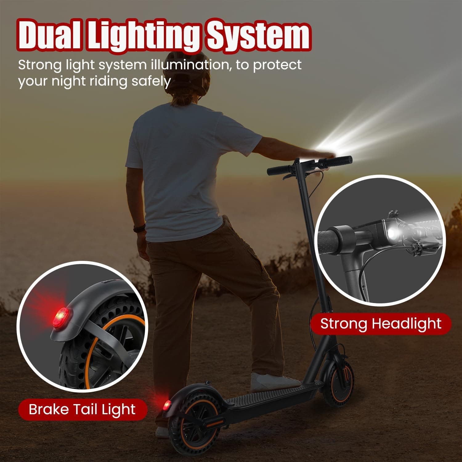 Electric Scooter for Adults, 8.5" Solid Tires, 350/500W Motor, 16/19MPH Max Speed & 12/21 Miles Range, Portable Foldable E-Scooter with Smart APP, Cruise Control, Dual-Brake System（Two Models） 500W/19Mph/19-21Miles - Image 7