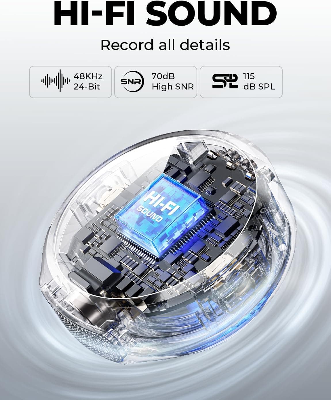 Hollyland Lark M2 Wireless Microphone para sa iPhone/Kamera/Android/PC, 48kHz/24-bit High Fidelity Audio, 300m Saklaw, Noise Cance - Image 3