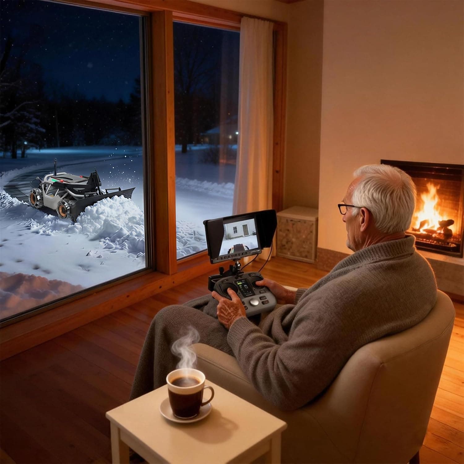 Remote Control Lawn Mower S1 4WD 56V18Ah, Multi-Functions RC Lawn Mower with 1.5-4.3 Inch Cutting Height 21 Inch Real Blade for 75% Slope(37°) with Mowing 1.12 Acres - Image 3