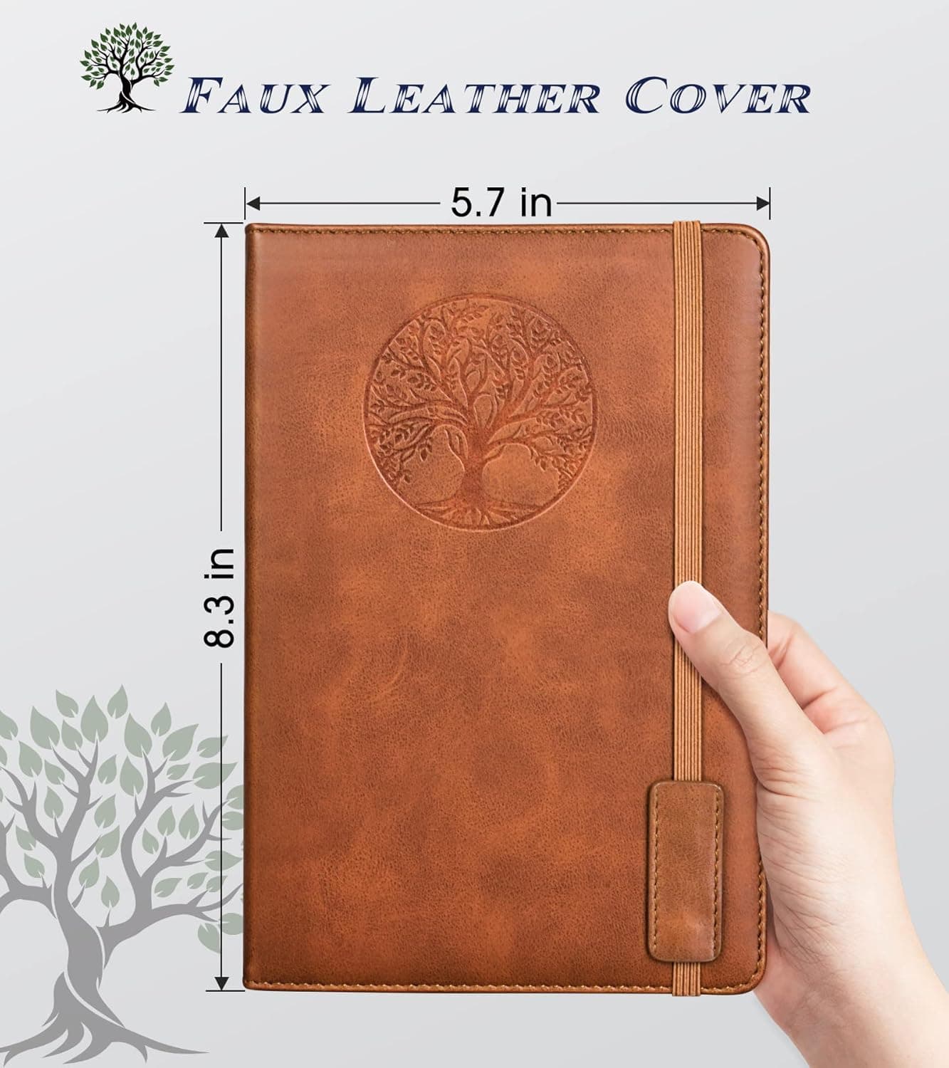 Lined Journal Notebook for Women Men,256 Pages A5 Hardcover Leather Journals for Writing,Travel,Business,Work & School,College Ruled Notebooks for Note Taking,Diary Notepad 5.7"×8.3"(Brown) Brown A5-sized Lined Pages - Image 2