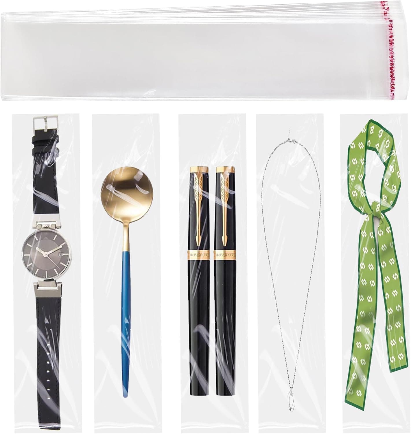 100 Pcs Self Sealing Cellophane Bags: 2x10 Inches Clear Pretzel Rod Resealable Pretzels Individual Bags for Packaging ICY Candy Treat Popsicle Cookies - Image 8