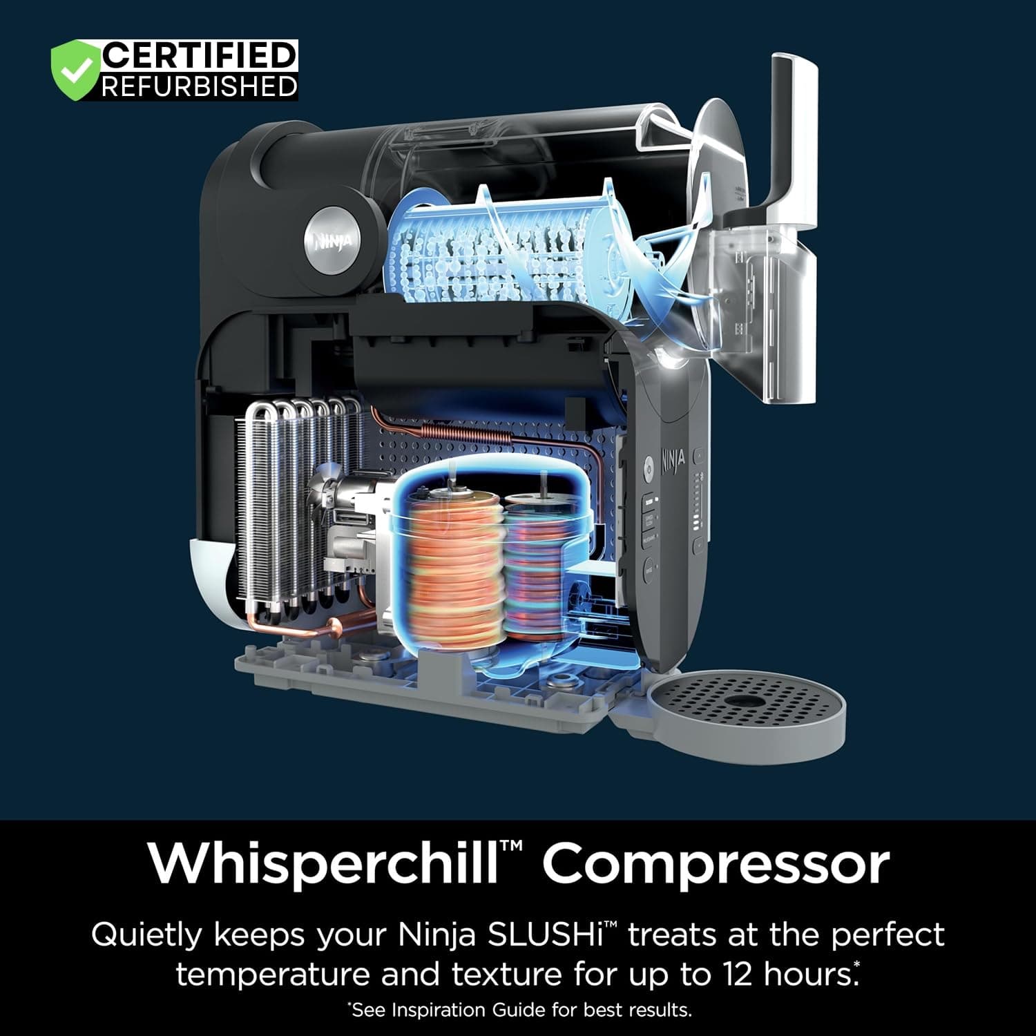 Ninja FS301 Professional Maker with RapidChill Technology, 88 oz Drink & Slushie Machine, 5 Preset Programs, Frozen Margaritas, Frappés, and More, Premium Accents, Black (Renewed) 88 oz & 5 Presets - Image 10