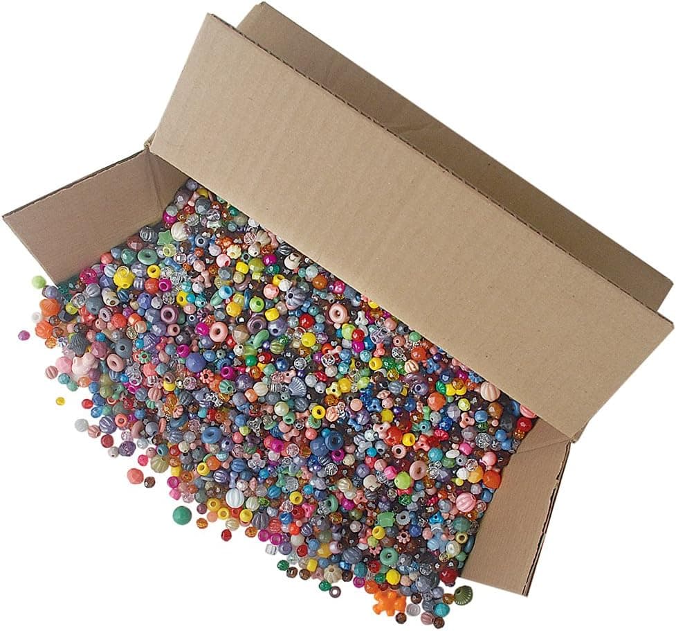 The Beadery Bonanza 5LB of Mixed Craft Beads, Sizes, Plastic, Round, Multicolor - Image 2