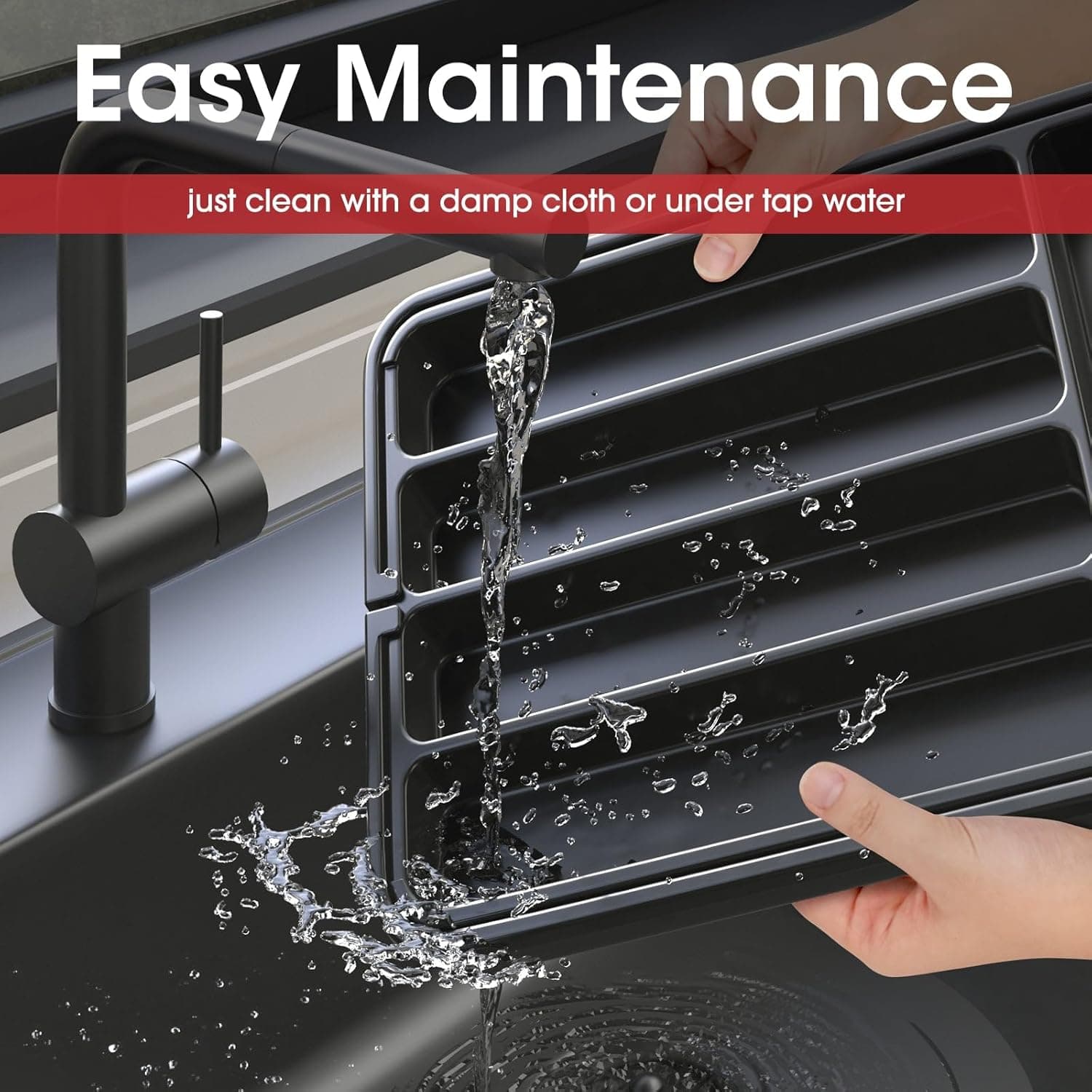 Aujen Silverware Organizer - Expandable Kitchen Drawer Organizer, Adjustable Utensil Organizer, Cutlery Tray for Forks, Knives, Multipurpose Kitchen Organizers and Storage Solution, Black, Medium Medium Black - Image 7