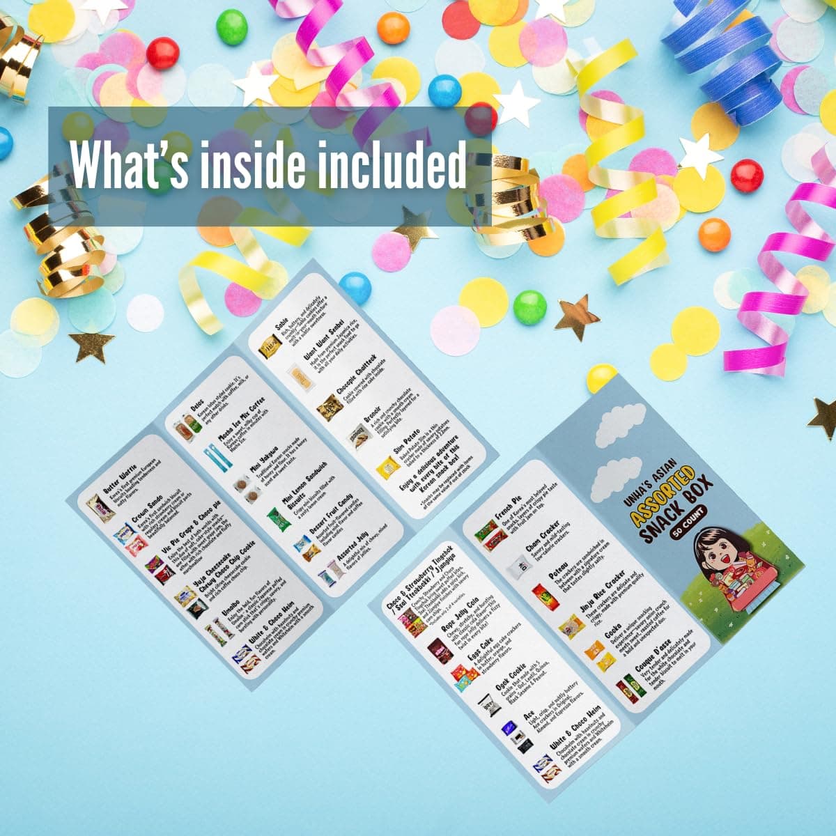 Korean snack box variety pack, 50 count individually wrapped, care package sampler with candy, cookies, chips, and treats, gift bundle for kids, students, adults, and snack lovers - Image 6