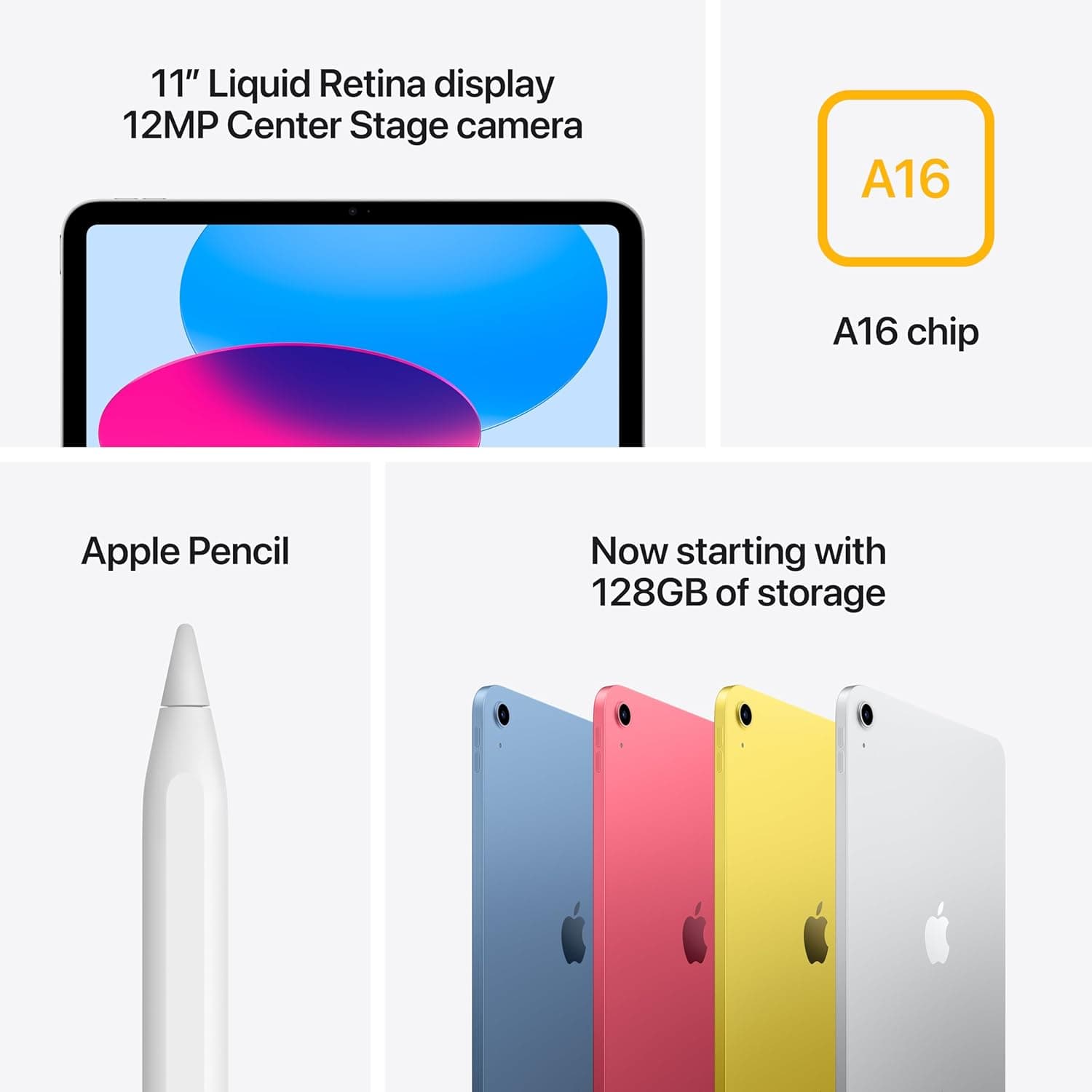 Apple iPad 11-inch: A16 chip, 11-inch Model, Liquid Retina Display, 128GB, Wi-Fi 6, 12MP Front/12MP Back Camera, Touch ID, All-Day Battery Life — Silver Wi-Fi 128GB Silver Without AppleCare+ - Image 7