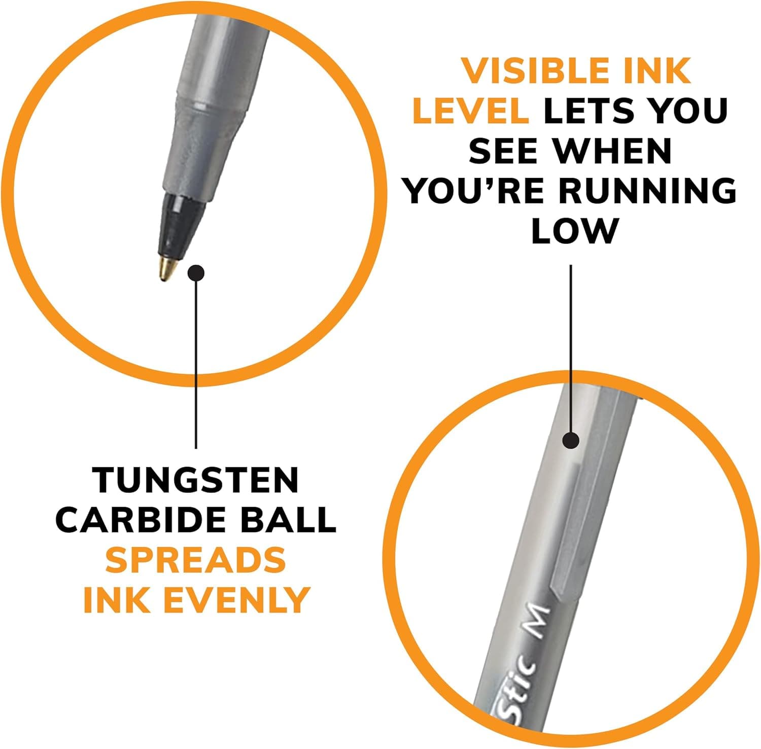 BIC Round Stic Xtra Life Ballpoint Pen, Ultra Long Lasting and Consistent Ink Flow, 60-Count in Black Ink Black 60 Count (Pack of 1) - Image 5