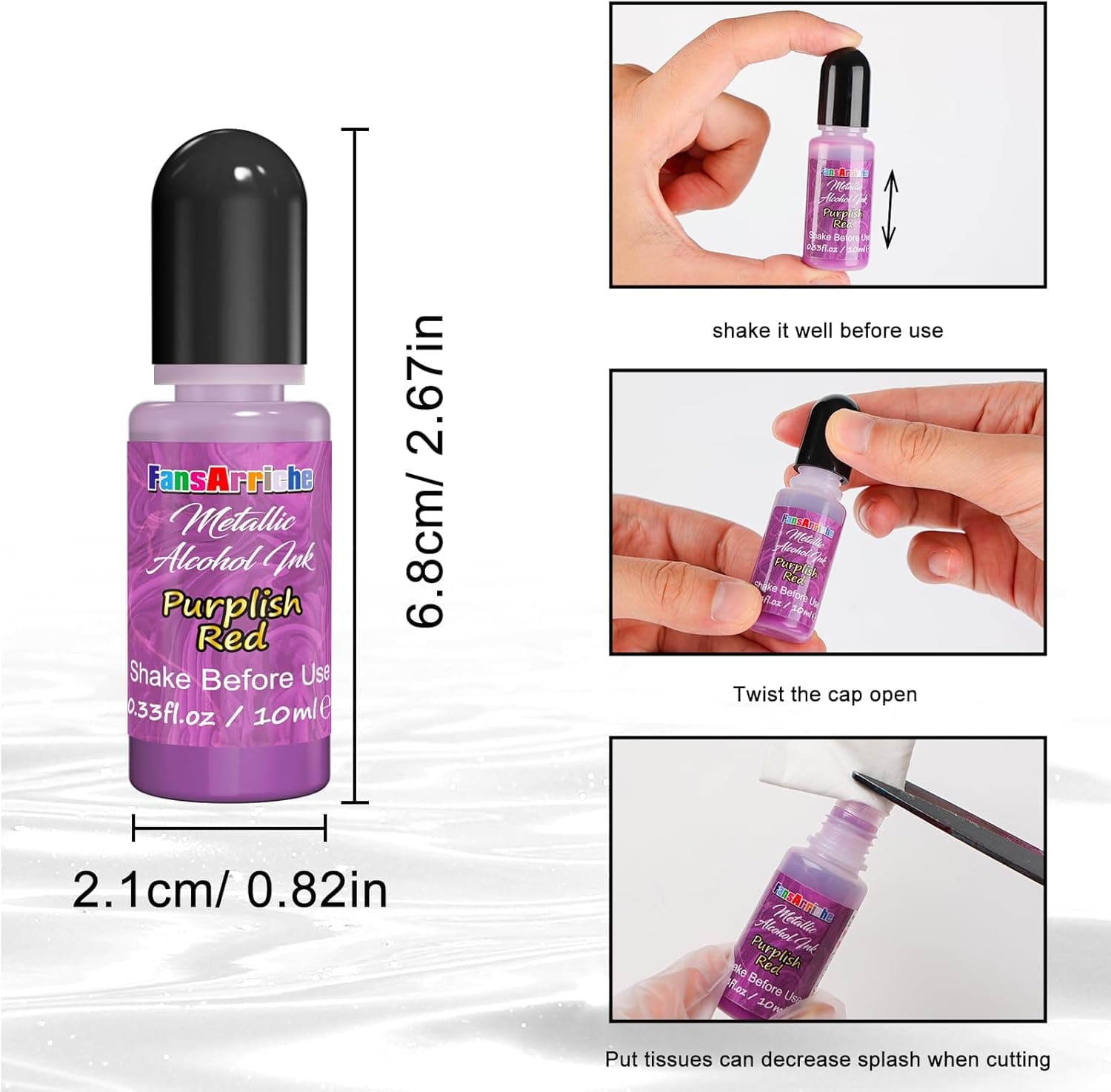 FansArriche Alcohol Inks for Resin, 48 Colors High Concentrated Alcohol Ink Set for Epoxy Resin, Alcohol-Based Resin Ink for Coasters, Fluid Painting Crafts, Tumbler Making, 10 ml Each - Image 5