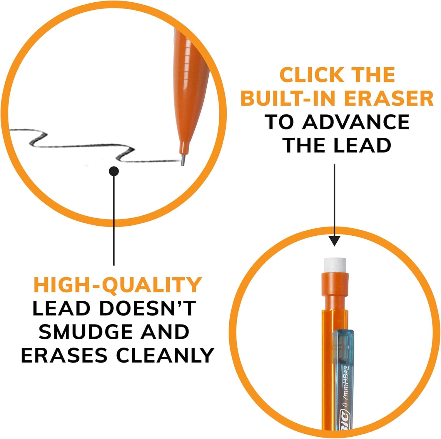 BIC Xtra Smooth Bright Mechanical Pencil, 0.7 mm Medium Point, Refillable & Retractable, 40-Count Bright Edition 40 Count (Pack of 1) - Image 7