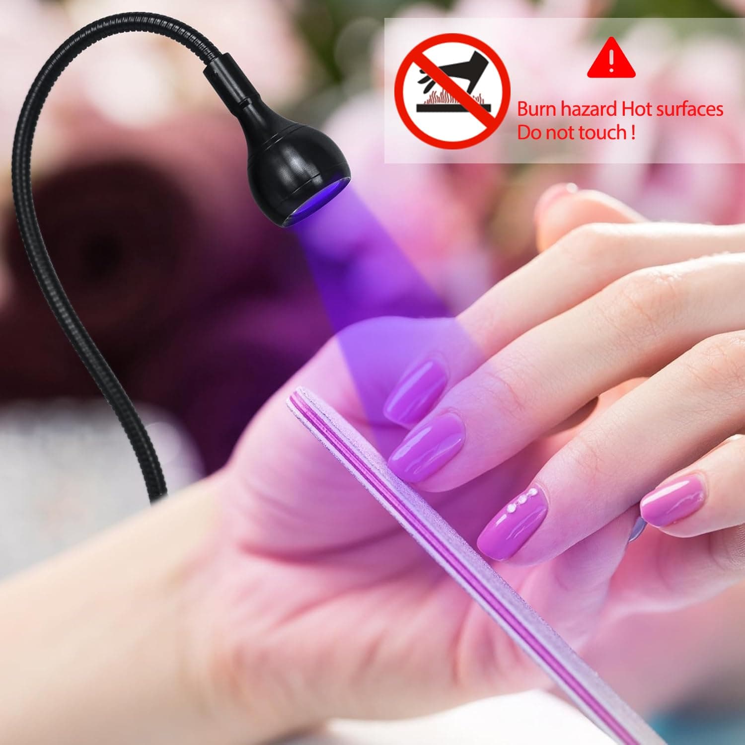 AORAEM Nail Lamp LED Nail Manicure Dryer Curing Light with Black Gooseneck and Clamp for Gel Nails - Image 7