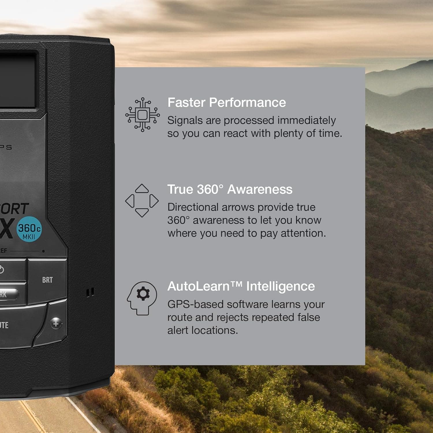 Escort MAX 360c MKII Laser Radar Detector - Dual-Band Wi-Fi and Bluetooth Enabled, 360° Directional Arrows, Exceptional Range, Shared Alerts, Apple CarPlay and Android Auto Compatible, Black MAX 360c MKII (automatic updates) Radar Detector - Image 5