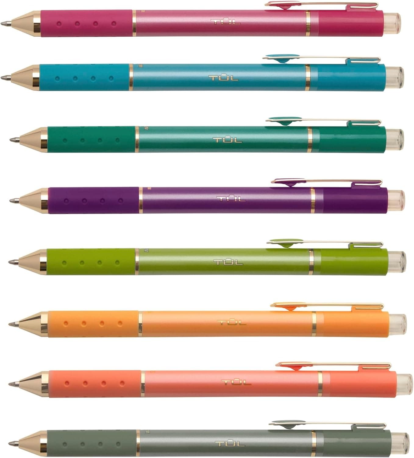 TUL® GL Series Retractable Gel Pens, Medium Point, 0.8 mm, Assorted Barrel Colors, Assorted Deep Metallic Inks, Pack Of 8 Pens - Image 3