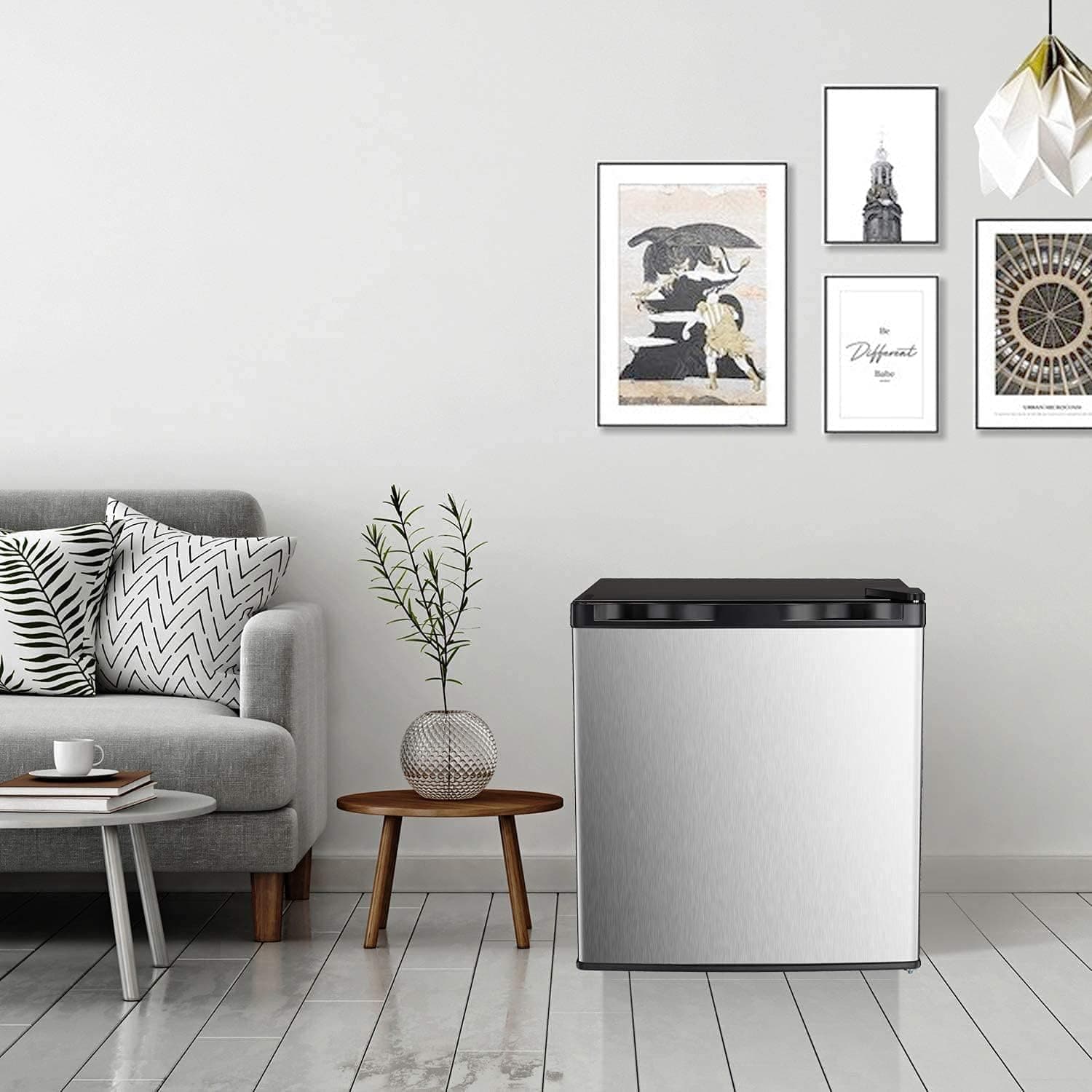 Antarctic Star Upright Freezer 1.1 Cu.ft, Compact Mini Freezer with Reversible Single Door, Temperature Control, Removable Shelves, Small freezer Stainless Steel for Home, Silver Silver 1.1Cu.ft - Image 6