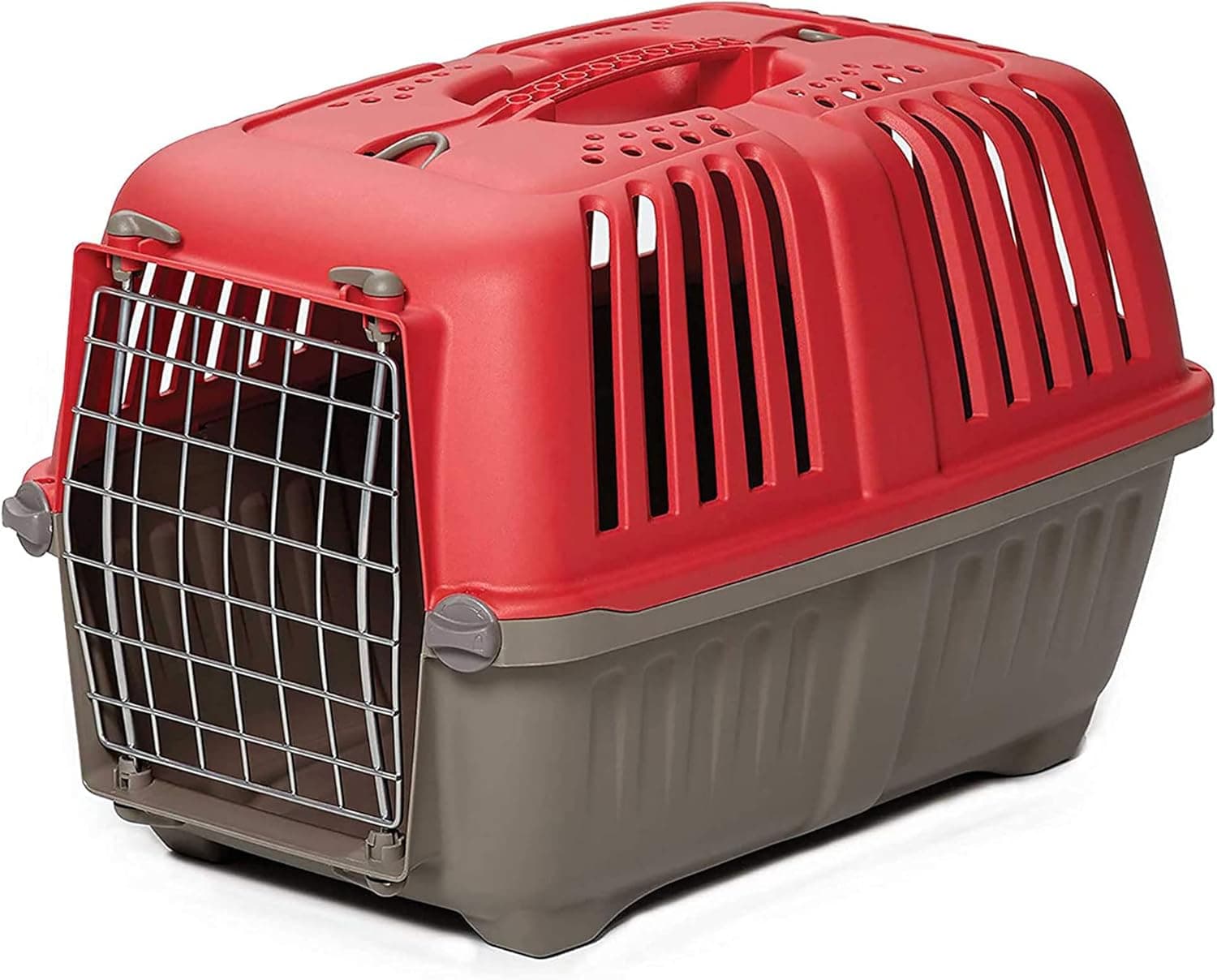 MidWest Homes for Pets Spree Travel Carrier – Hard-Sided Dog & Cat Carrier, Small Pet Travel Crate with Handle, Ventilated Design, Easy Assembly, 22-Inch, Red Red 21.9"L x 13.6"W x 14.1"H - Image 2