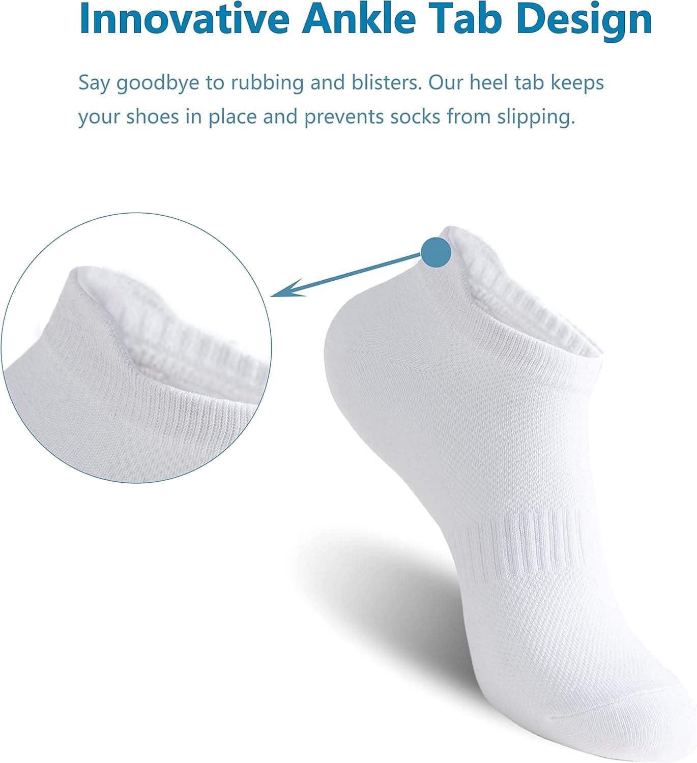 Irisbear Women's Ankle Socks - 6 Pairs Low Cut Tab & No Show Athletics Sports Running 6-9 Puti/Itim/Abuhin - Image 4