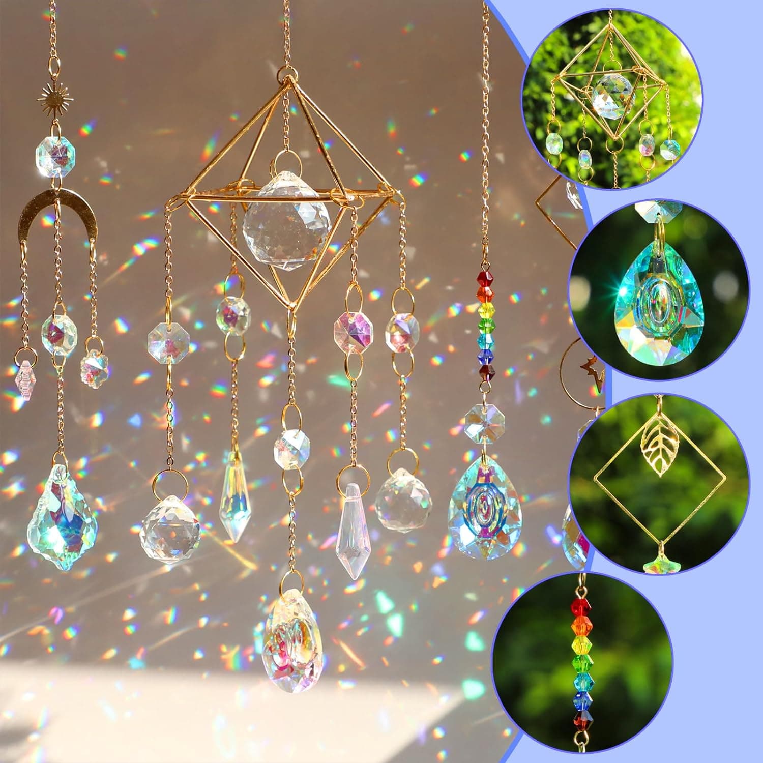 DIY Suncatchers, 400 pcs Sun Catchers Making Supplies Kit Art and Crafts for Adults Prism Hanging Decorative Suncatcher with Crystals Rainbow Maker for Indoor Windows Office Home Decor - Image 4