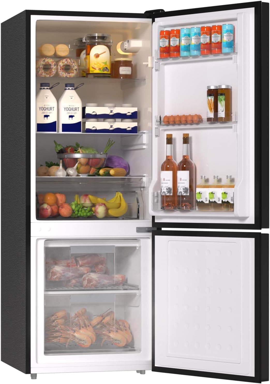 BANGSON 7.1 Cu.Ft Refrigerator with Freezer, Apartment Size Fridge with Bottom Freezer, for Apartment, Office, Kitchen and Garage, Stainless Steel, Silver 7.1 Cu.Ft Stainless Steel Silver - Image 3