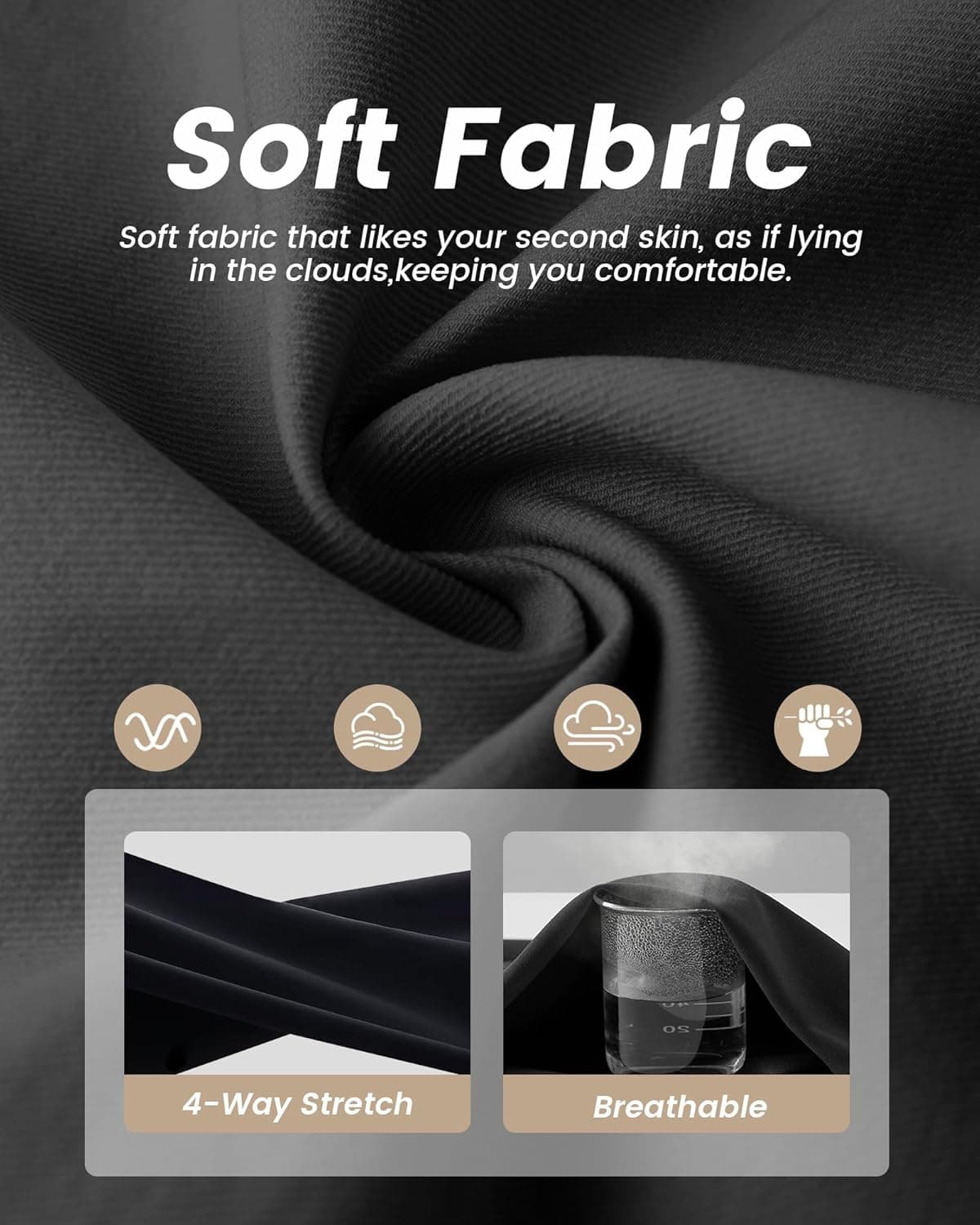 NexiEpoch 4 Pack Leggings for Women - High Waisted Tummy Control Soft Black Capri Yoga Pants with Pockets for Workout A-No Pockets Large-X-Large 1black,4 Packs - Image 3