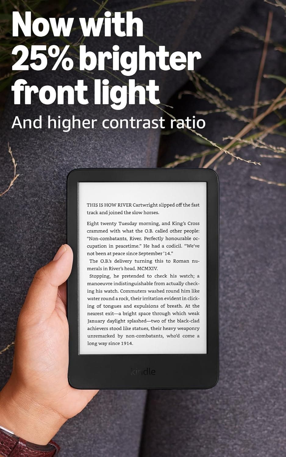 Like-New Amazon Kindle (16 GB) - Lightest and most compact Kindle, with glare-free display, faster page turns, adjustable front light, and long battery life - Matcha Matcha Without Kindle Unlimited Lockscreen Ad-Supported - Image 4