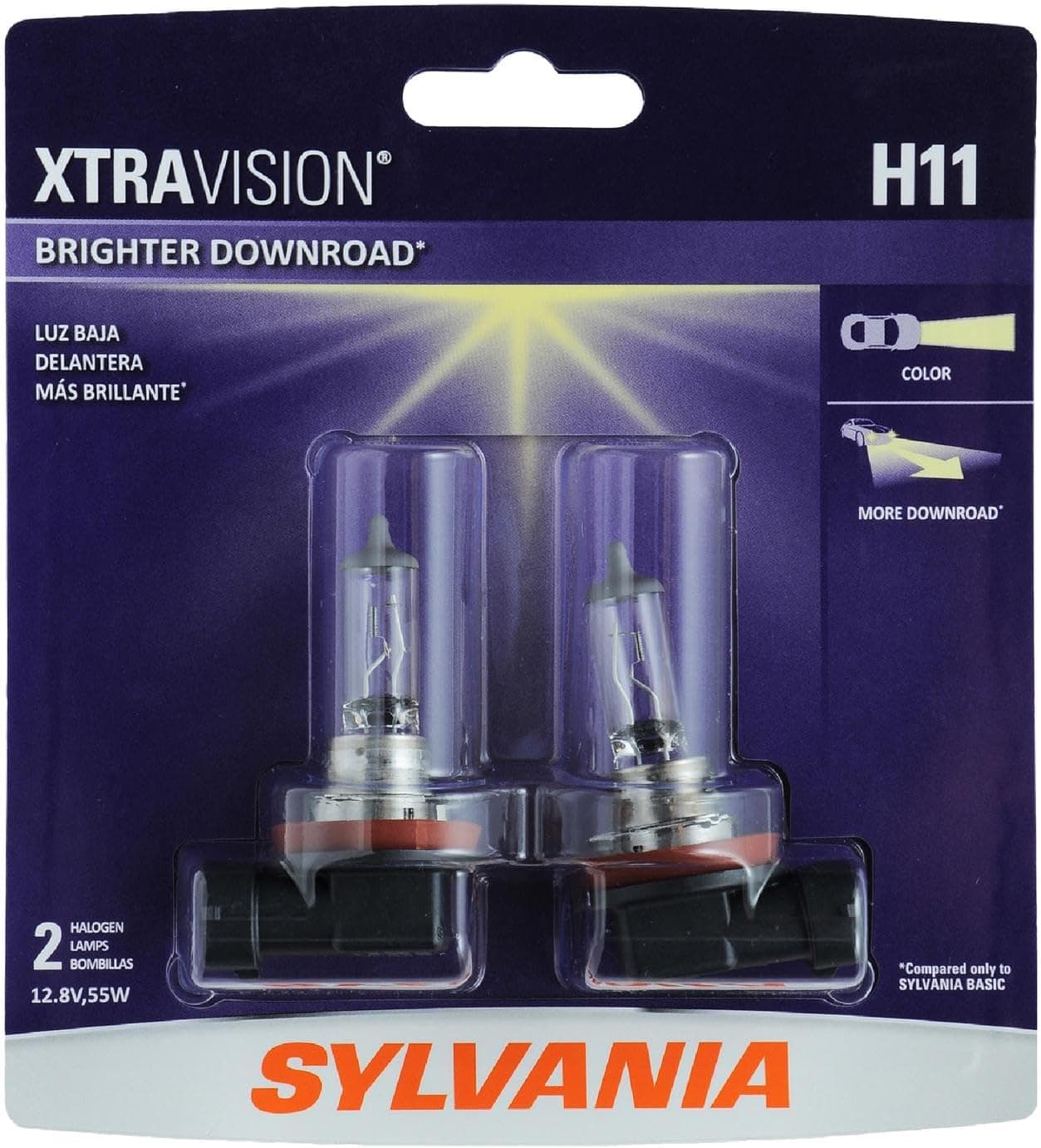 SYLVANIA - H11 XtraVision - High Performance Halogen Headlight Bulb, High Beam, Low Beam and Fog Replacement Bulb (Contains 2 Bulbs) - Image 8