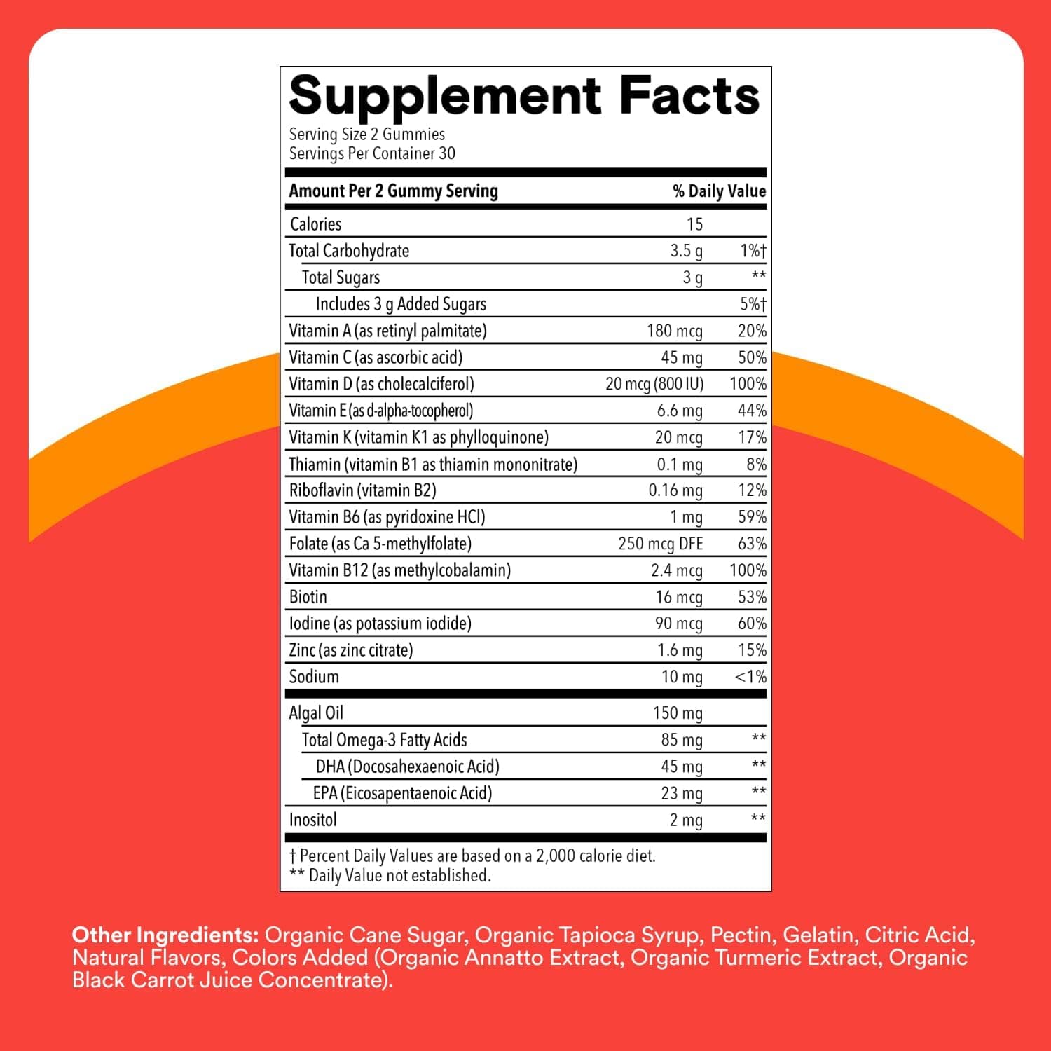 SmartyPants Kids Multivitamin Gummies - Fórmula Mejorada: Omega 3 (DHA/EPA), Vitaminas D3, C, B12, B6, Vitamina A, K y Zinc, Sin Gluten, Tres Sabores Frutales, 60 Conteo (Suministro de 30 Días) Tres Frutas NUEVO 1 Conteo (Paquete de 1) - Image 5