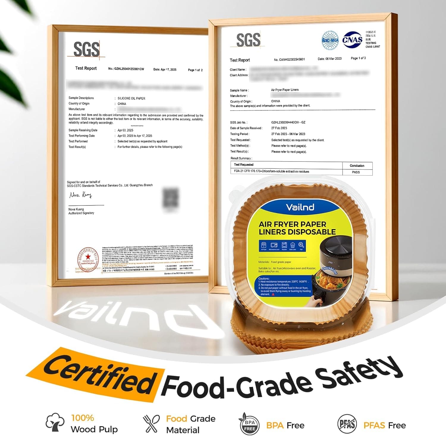 Air Fryer Paper Liners, 125Pcs Parchment Paper, Air Fryer Liners Disposable for Microwave, Non-Stick Air Fryer Liner Square Free of Bleach (8IN) 8"Square 125 - Image 3