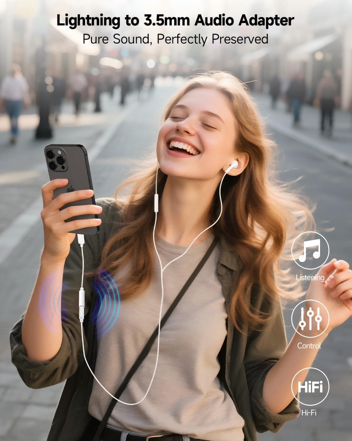 [Apple MFi Certified] 2 Pack Lightning to 3.5 mm Headphone Jack Adapter, iPhone Aux Adapter Converter Dongle Audio Cable Compatible with iPhone 14 13 12 11 X XS 8 7 1 White/Lightning 2Pack - Image 7