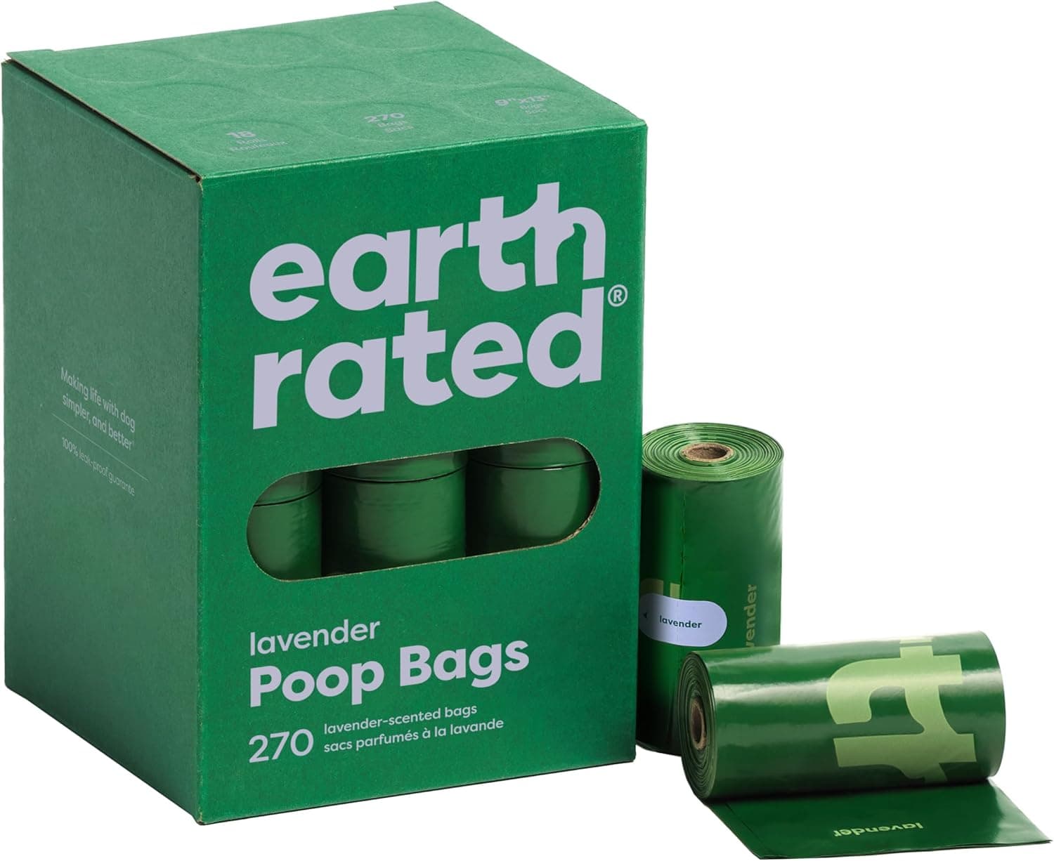 Earth Rated Poop Bags for Dogs, Guaranteed Leak Proof and Extra Thick Waste Bag Refill Rolls, Lavender Scented, 270 Bags 270 Bags Lavender - Image 2