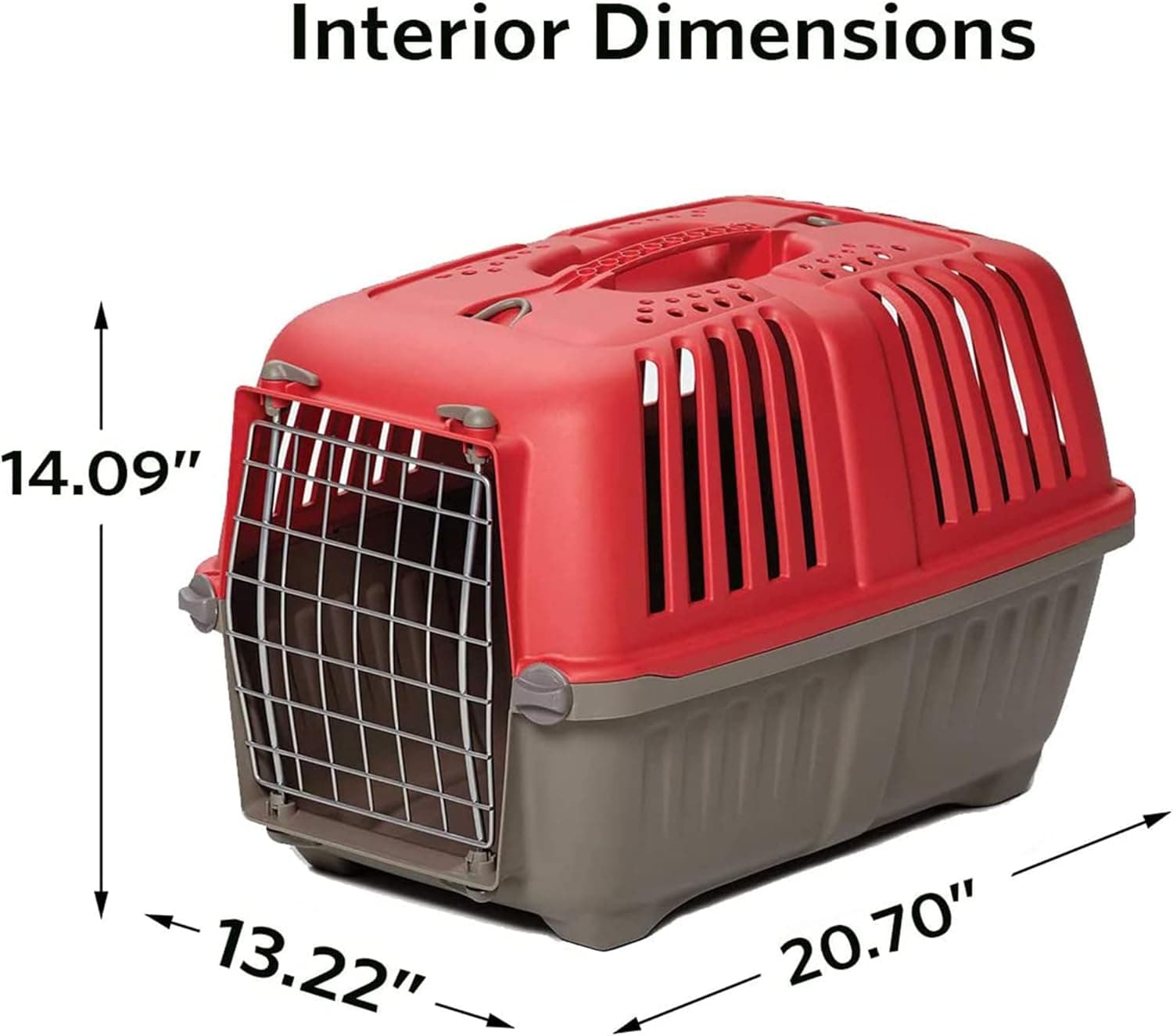 MidWest Homes for Pets Spree Travel Carrier – Hard-Sided Dog & Cat Carrier, Small Pet Travel Crate with Handle, Ventilated Design, Easy Assembly, 22-Inch, Red Red 21.9"L x 13.6"W x 14.1"H - Image 5