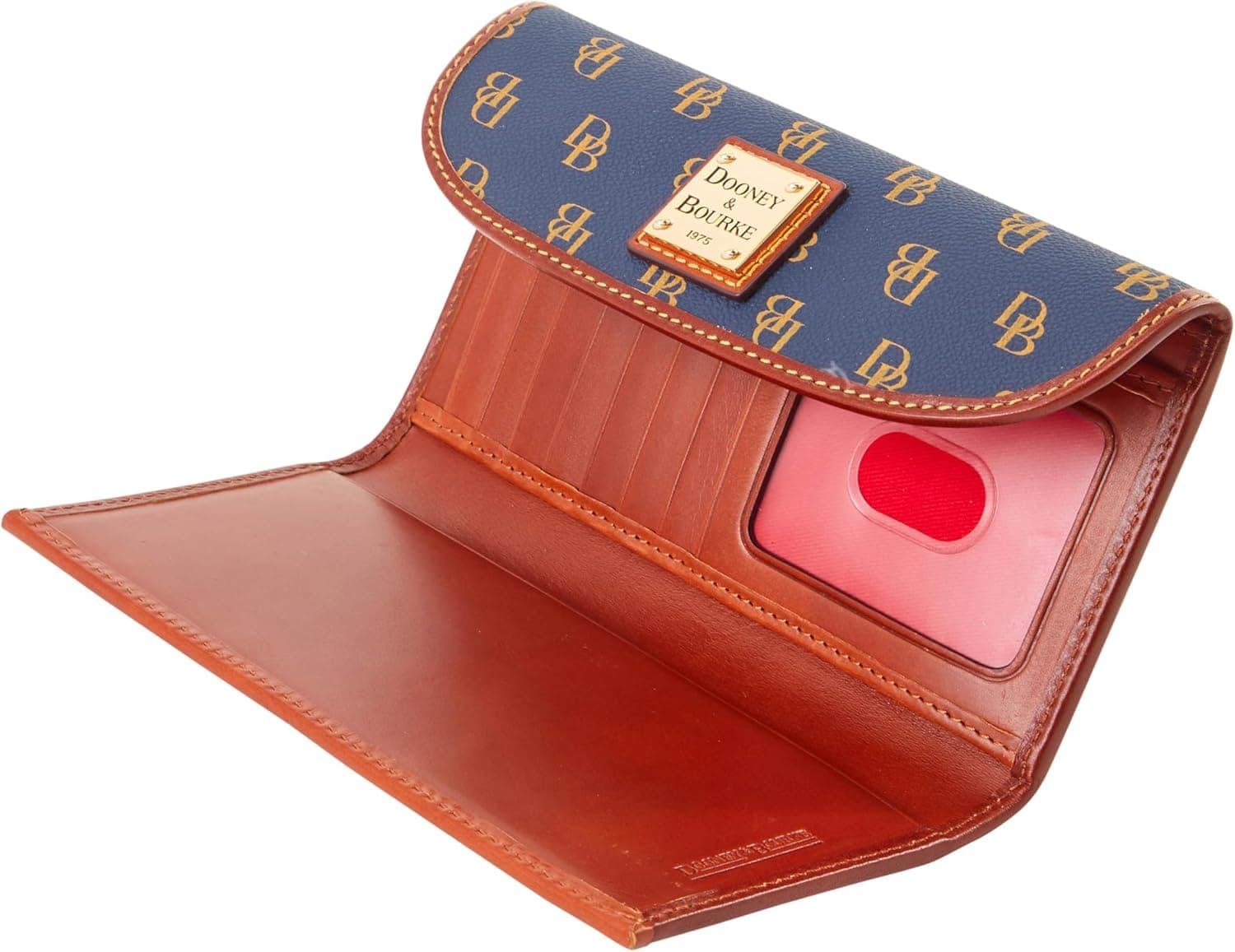 Dooney & Bourke Wallets for Women, Large Leather Trifold Gretta Continental Clutch Purse Credit Card Holder Navy - Image 4