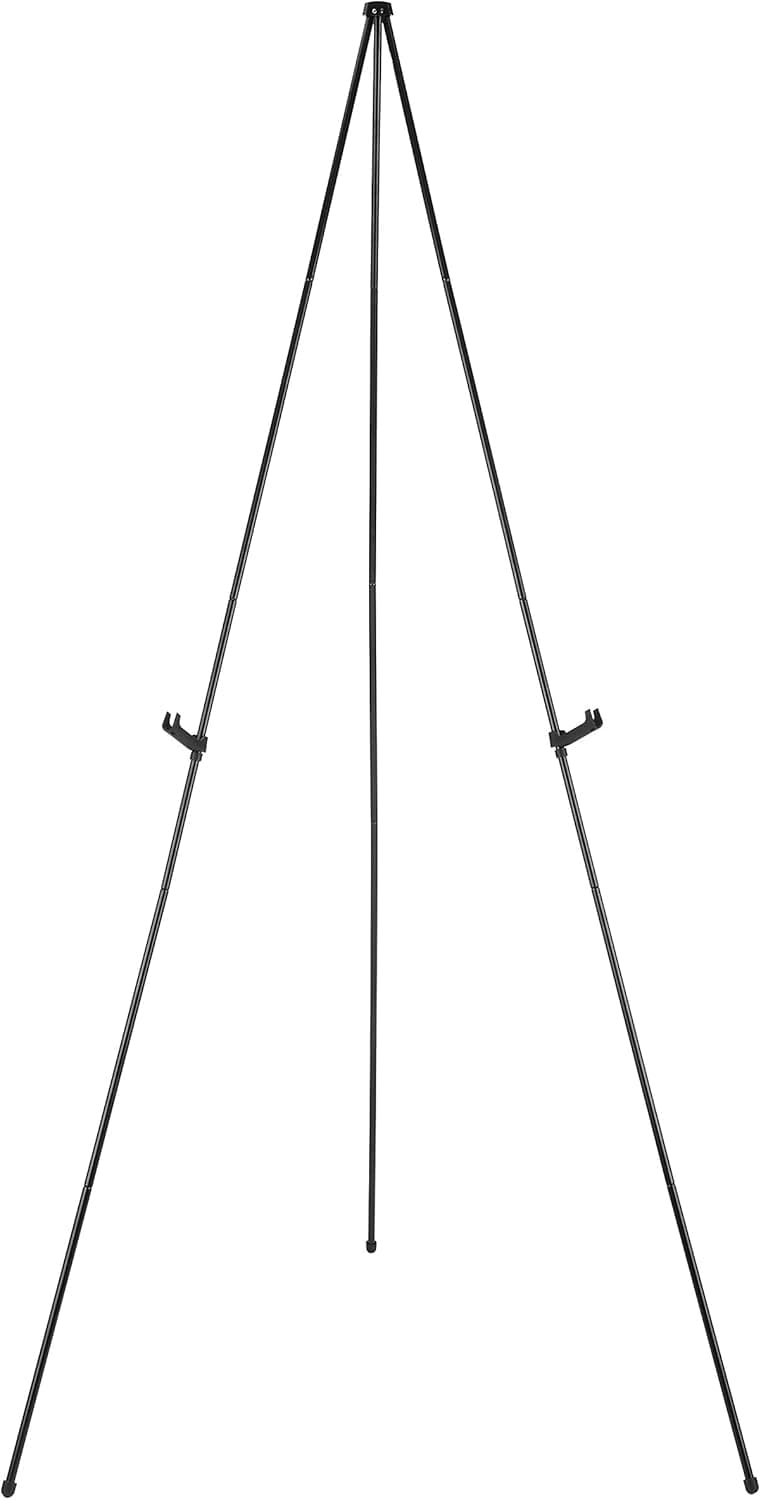 Amazon Basics Easel Display Stand, Instant Floor Poster, Lightweight, Collapsible and Portable with Tripod Base, Black Steel (supports 5 pounds) - Image 2