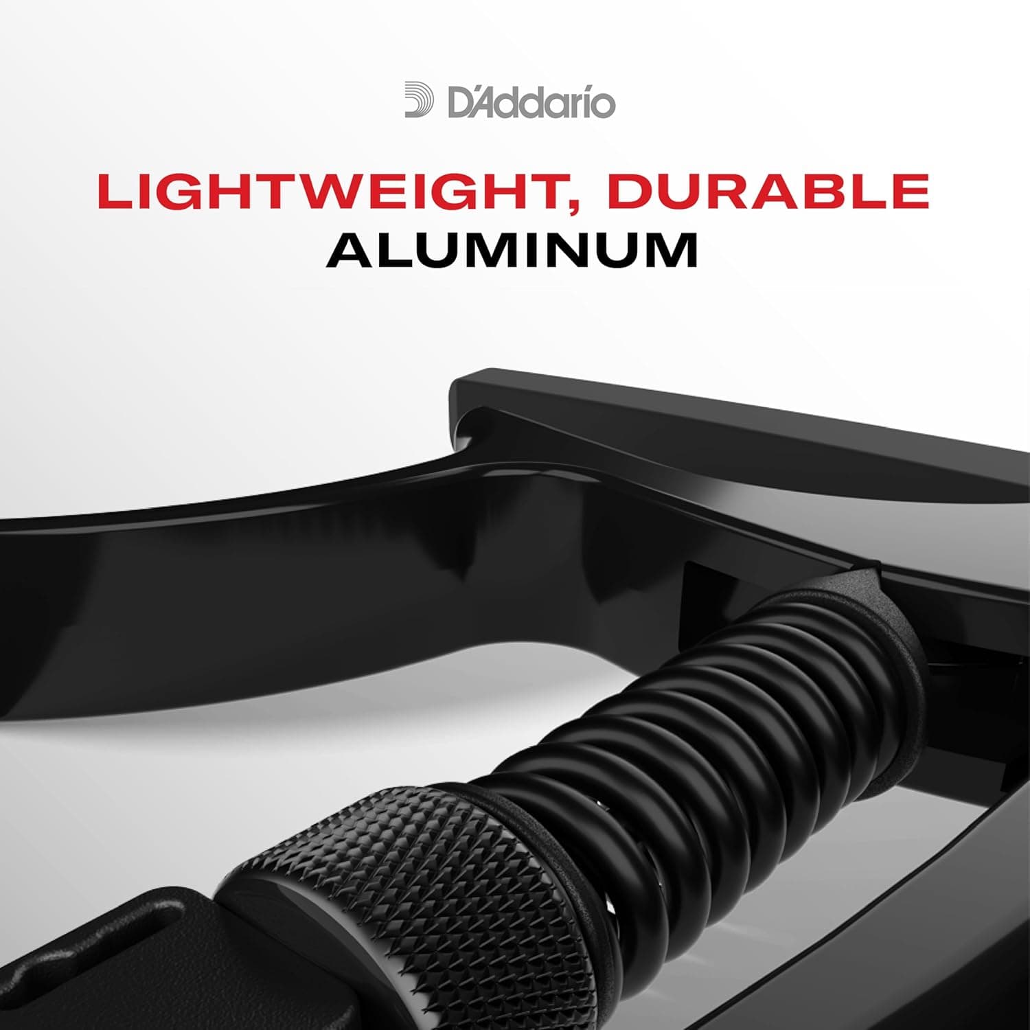Capotraste D’Addario – NS Tri Action - Para guitarras eléctricas y acústicas de 6 cuerdas – Ajuste de tensión micrométrico para un rendimiento afinado y sin trasteos - Uso con una sola mano – Soporte de pua integrado - Negro Acústico & Eléctrico Tri Action Negro - Image 5