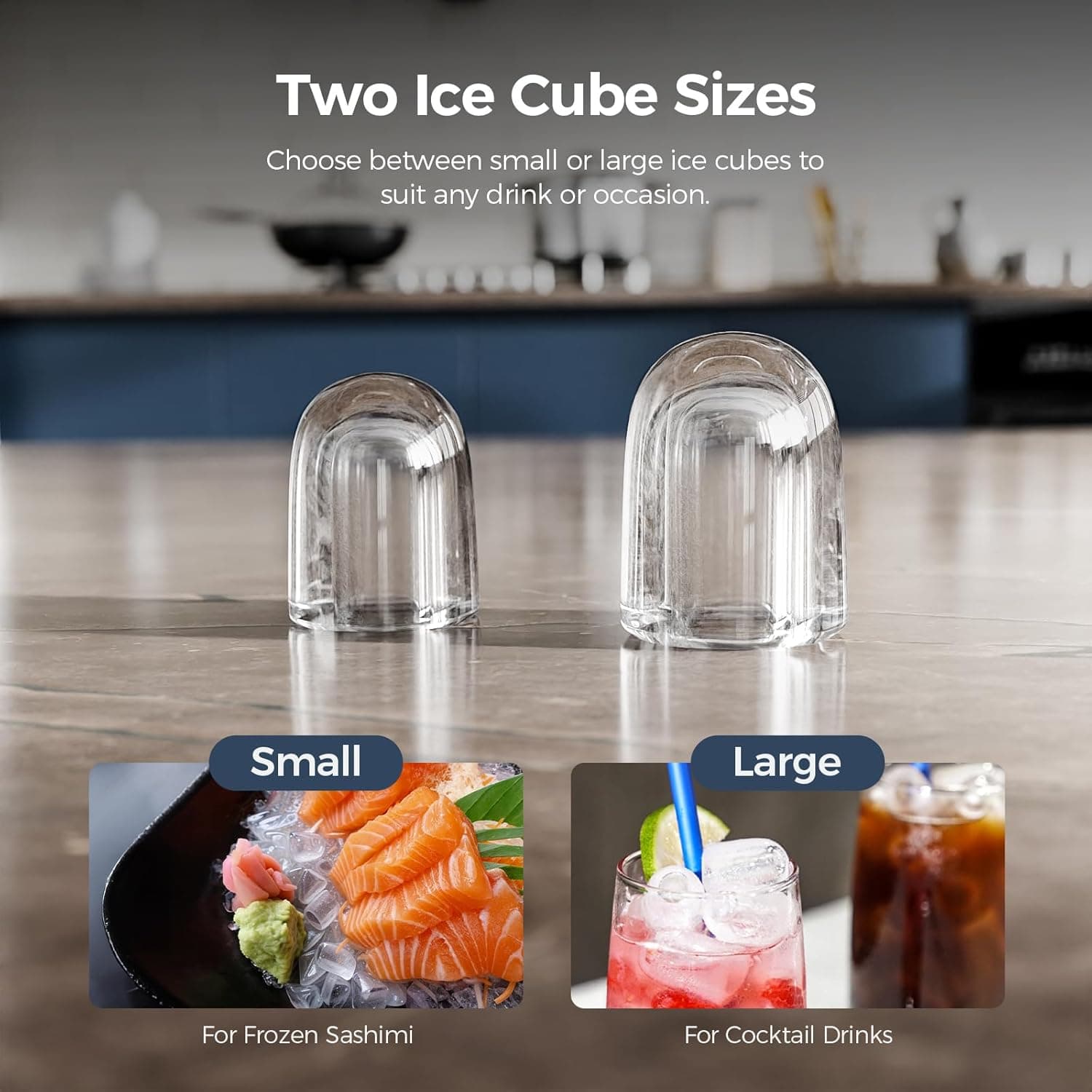 Electactic Ice Makers Countertop,26Lbs/24H,9 Cubes in 6 Mins,Portable Ice Maker Machine with Self-Cleaning,2 Sizes of Bullet - Image 5