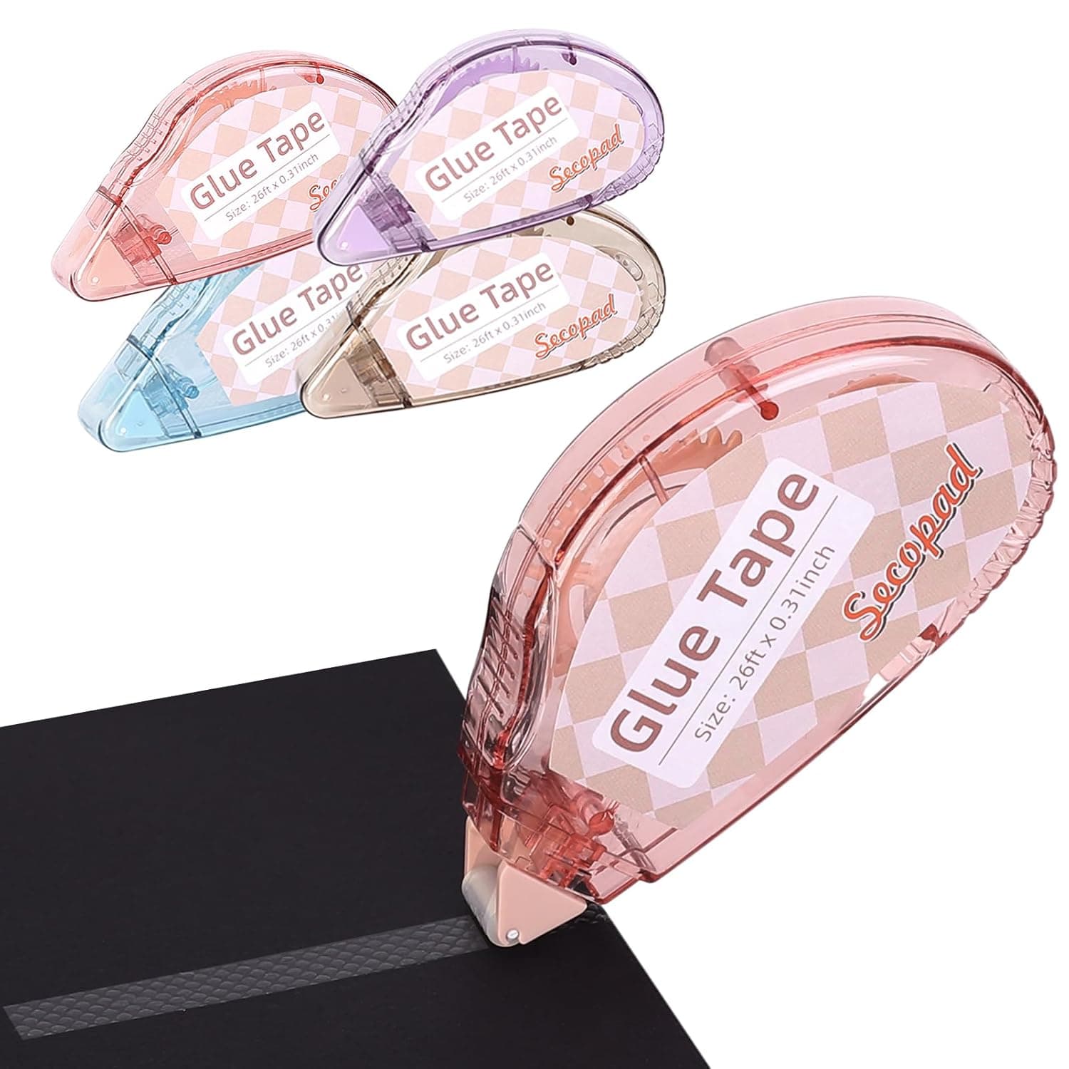 Scrapbook Tape, 4 Pack Double Sided Tape Roller for Crafts, Adhesive Glue Runner Scrapbooking Supplies Journaling School Office Teacher Supplies for Kids and Adults, 0.3IN x 26FT 0.3IN x 26FT 4 - Image 2