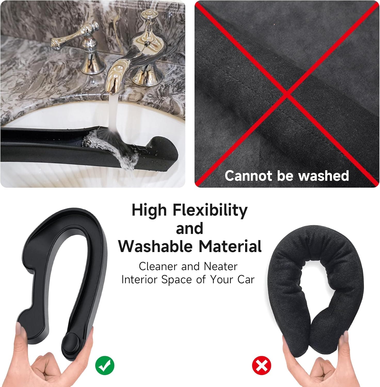 Car Seat Gap Filler Set of 2, Soft Foam Multifunctional Seat Side Gap Filler with Organizer & Hook Function, 3in1 Gap Stopper Universal Fit Car SUV Truck Fill The Gap Between Seat & Console Black Most Cars – Standard - Image 8